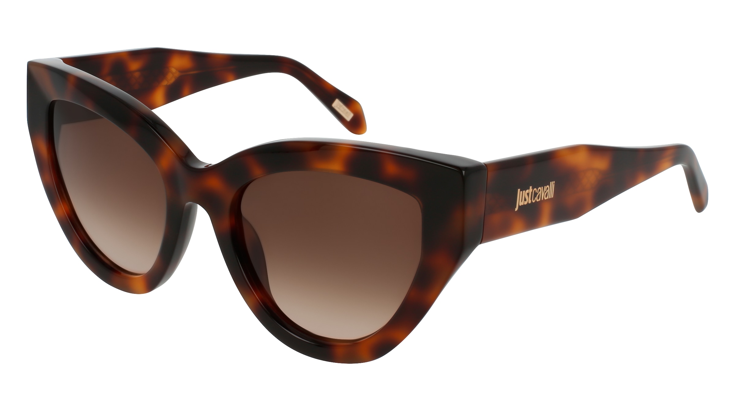Just Cavalli SJC143 Damen-Sonnenbrille Vollrand Cat Eye Kunststoff-Gestell, Havanna