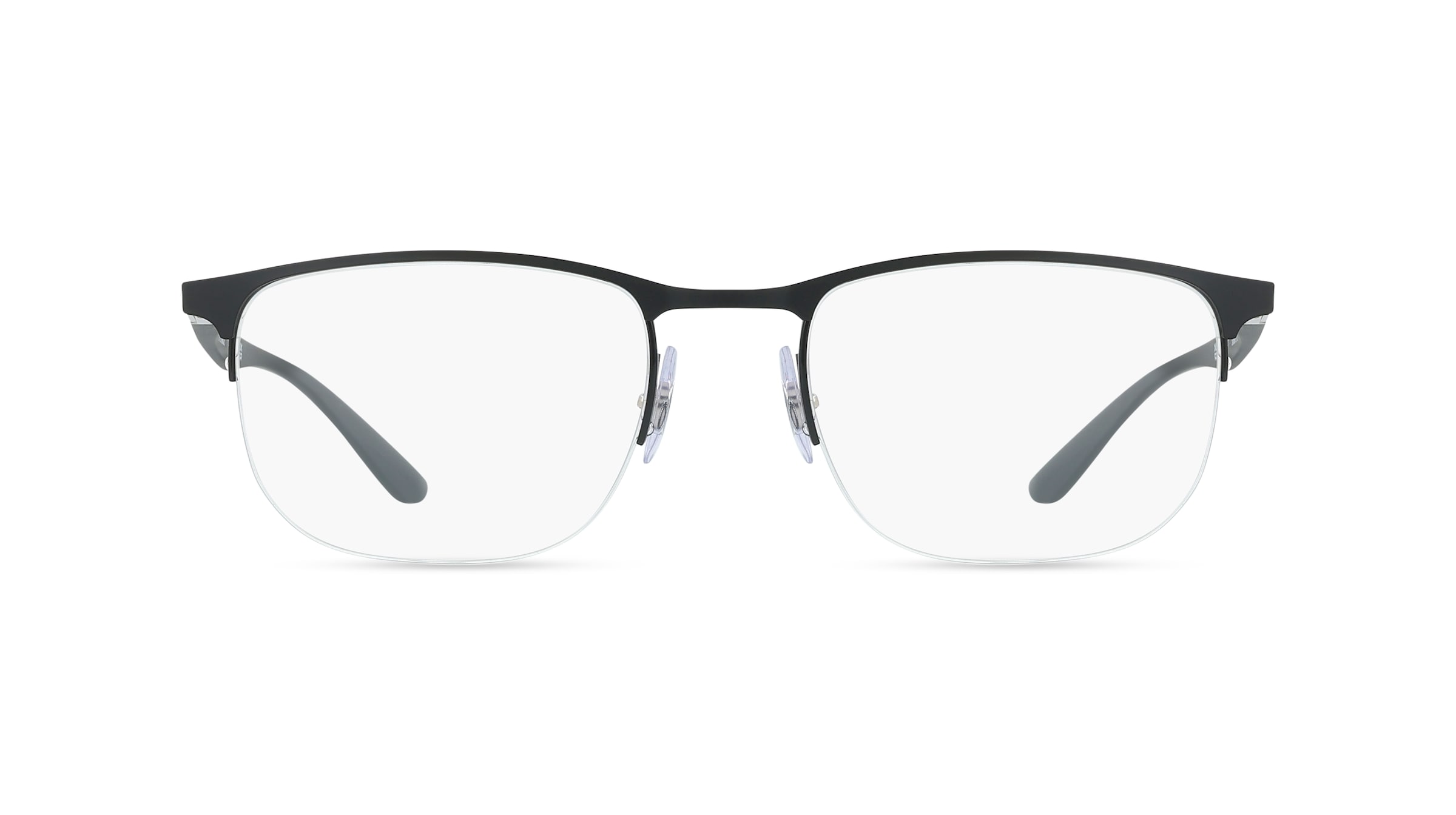 Ray-Ban RX6513 Unisex-Brille inkl. Gläser Halbrand Geometrisch Metall-Gestell 55/20/145, schwarz