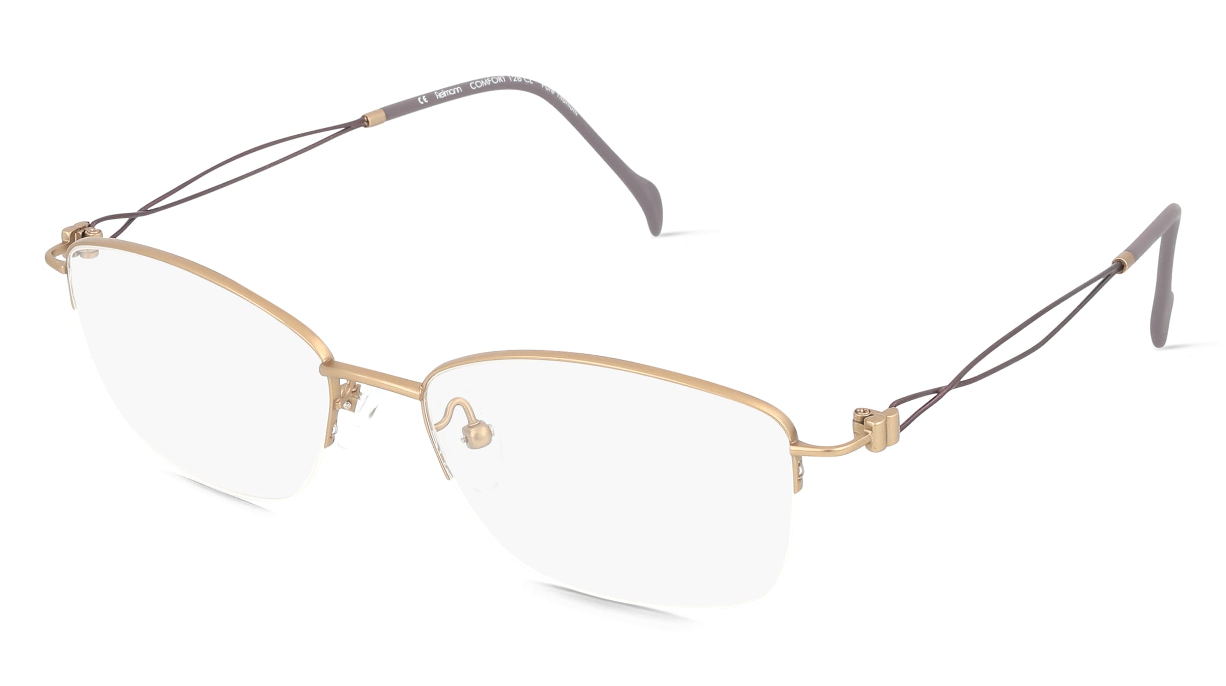 Fielmann COMFORT 128 CL Damen-Brille inkl. Gläser Halbrand Quadratisch Titan-Gestell 52/16/135, Gold