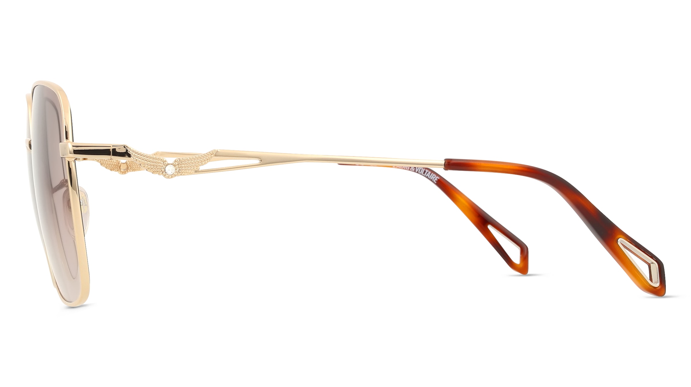 Thumbnail - Zadig & Voltaire SZV467S Damen-Sonnenbrille Vollrand Quadratisch Metall-Gestell, gold