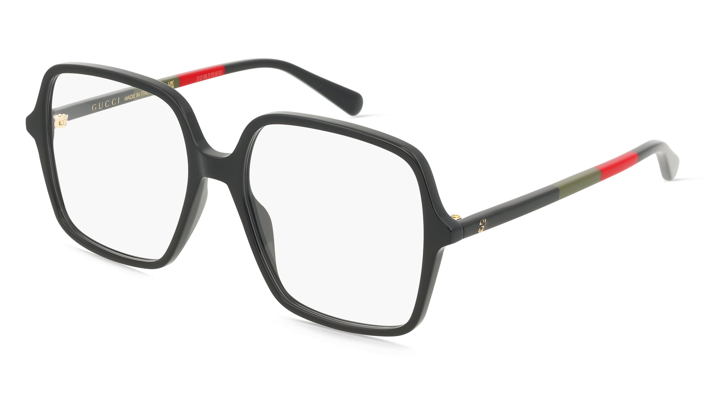 Gucci GG1003O Damen-Brille inkl. Gläser Vollrand Eckig Acetat-Gestell 62/16/140, Schwarz