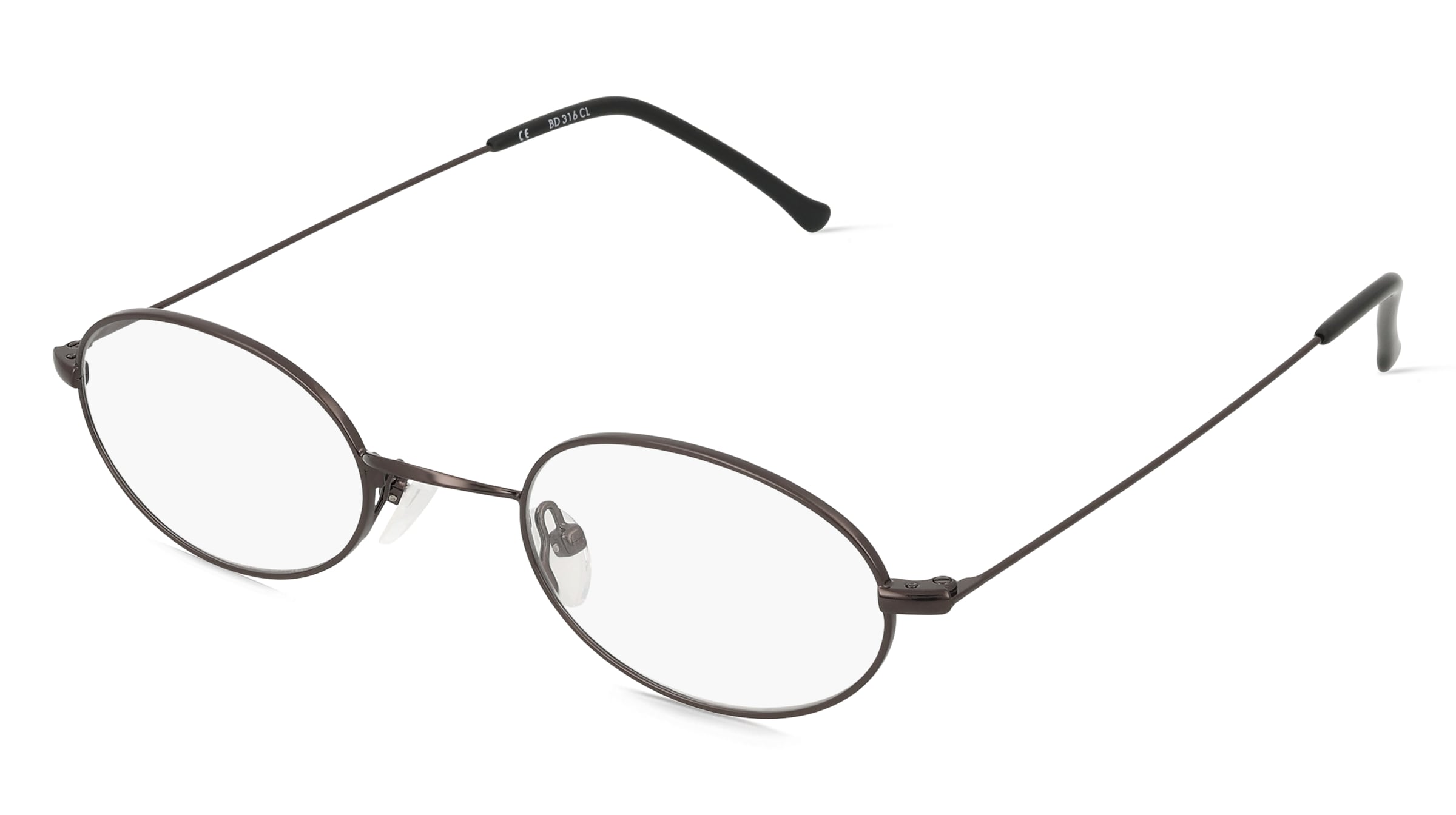 Fielmann BD 316 CL Unisex-Brille inkl. Gläser Vollrand Oval Edelstahl-Gestell 48mm/22mm/145mm, grau