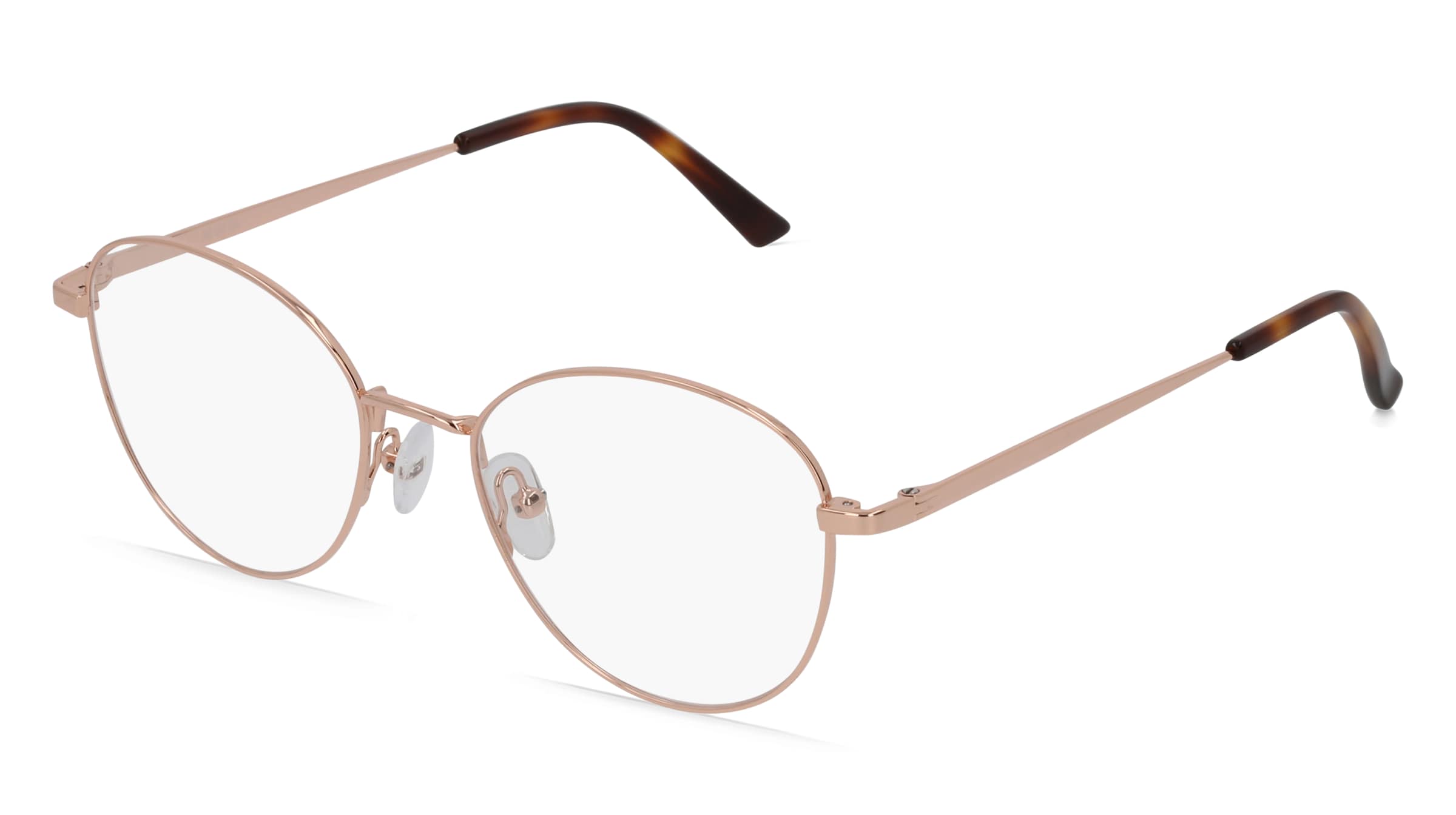 Fielmann BE 011 FA Unisex-Brille inkl. Gläser Vollrand Panto Edelstahl-Gestell 49/18/135, Gold