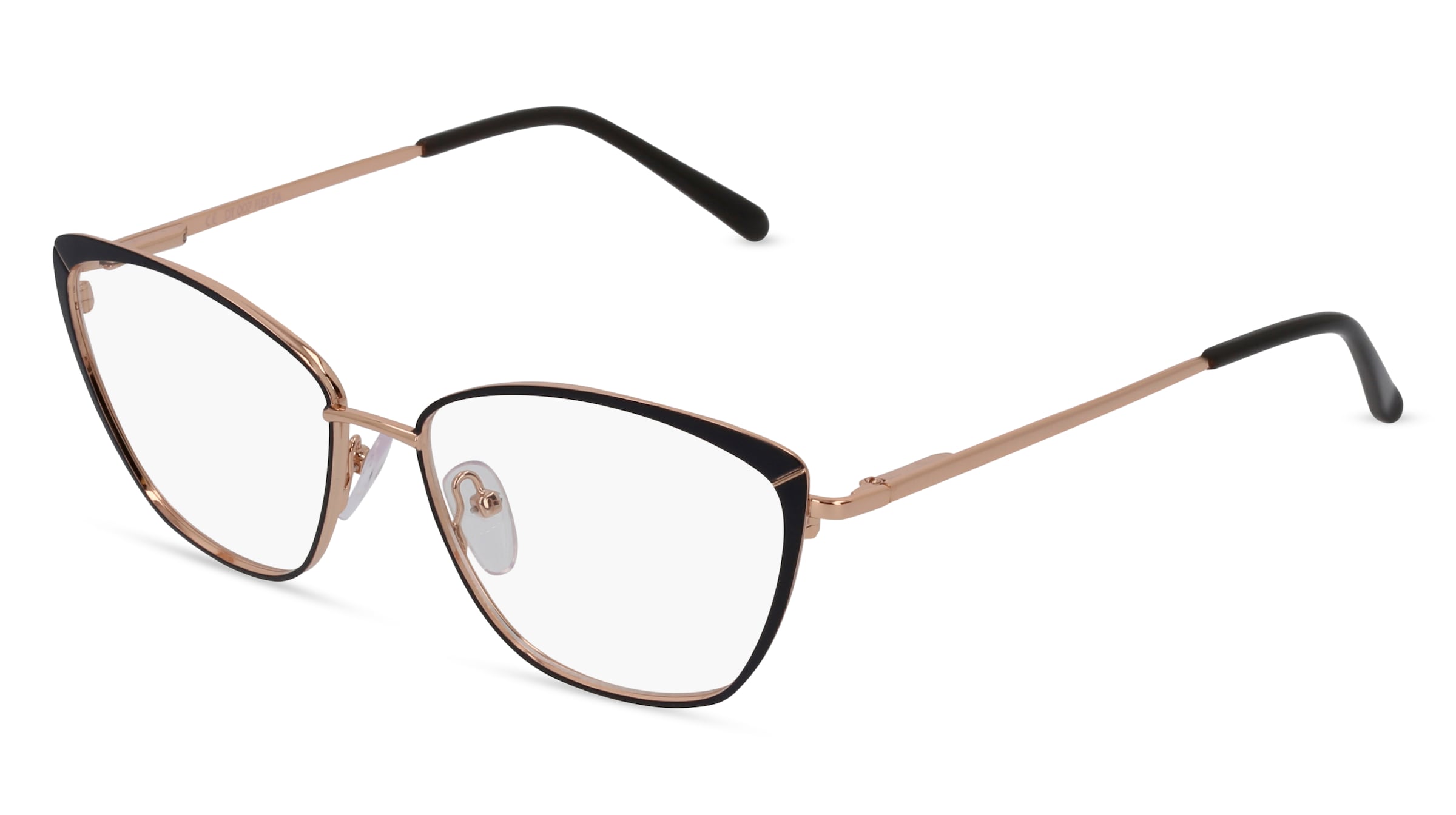Fielmann DT 007 FLEX FA Damen-Brille inkl. Gläser Vollrand Butterfly Edelstahl-Gestell 53/15/135, Gold