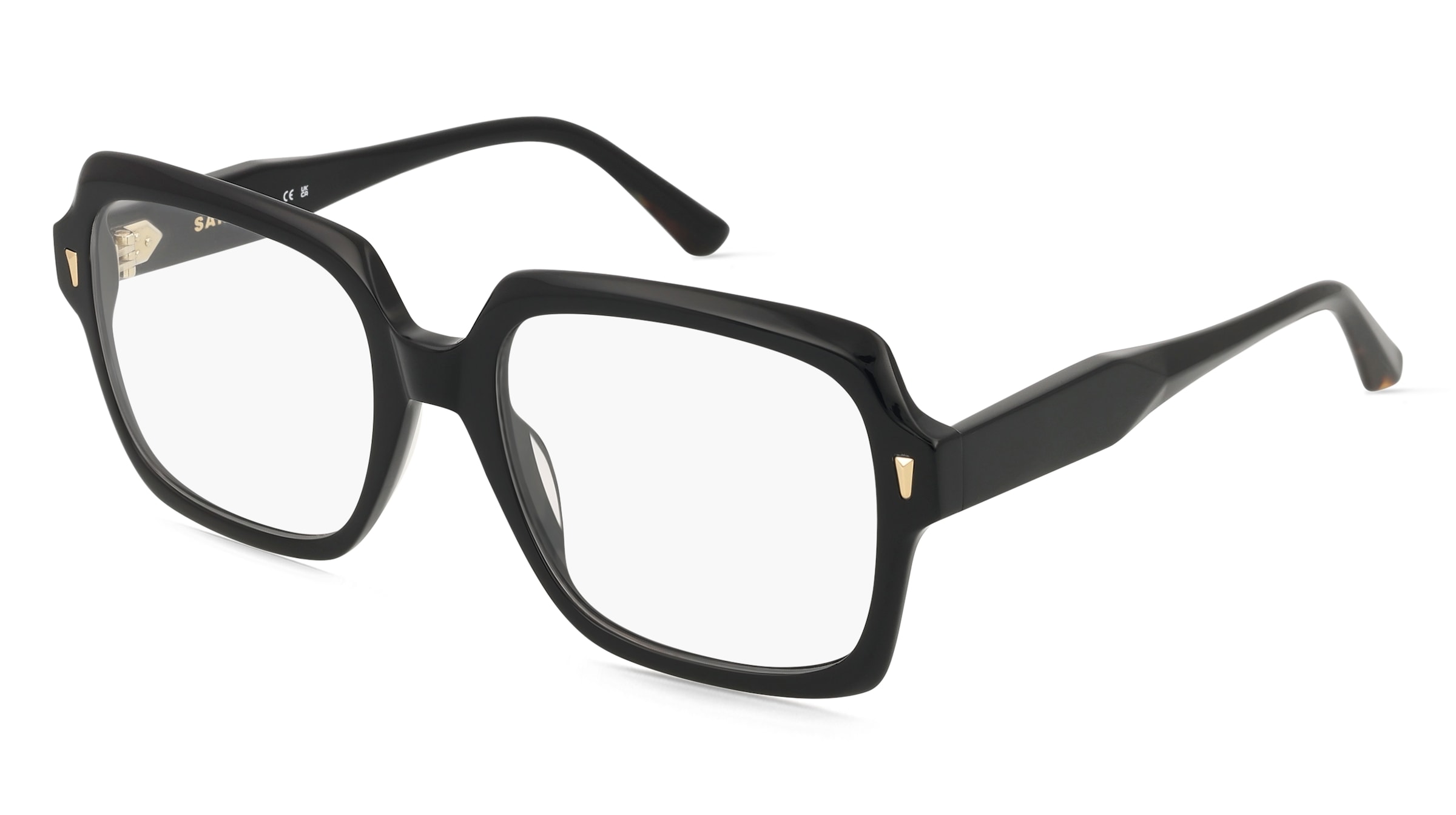 Sandro 2049 Unisex-Brille inkl. Gläser Vollrand Quadratisch Acetat-Gestell 54/19/140, Schwarz