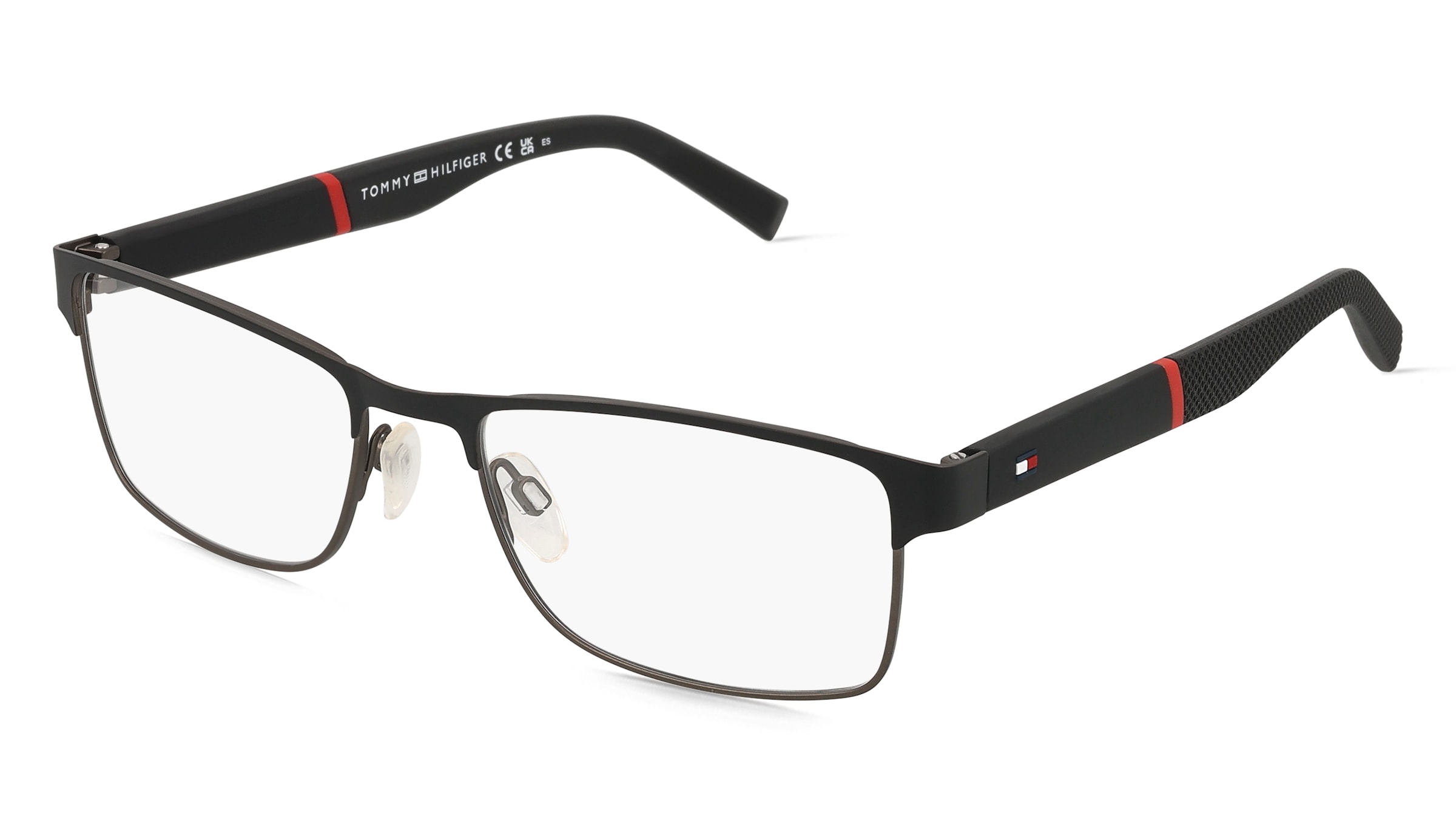 Tommy Hilfiger Eyewear TH 2041 Herren-Brille inkl. Gläser Vollrand Quadratisch Edelstahl-Gestell 54/18/145, Schwarz