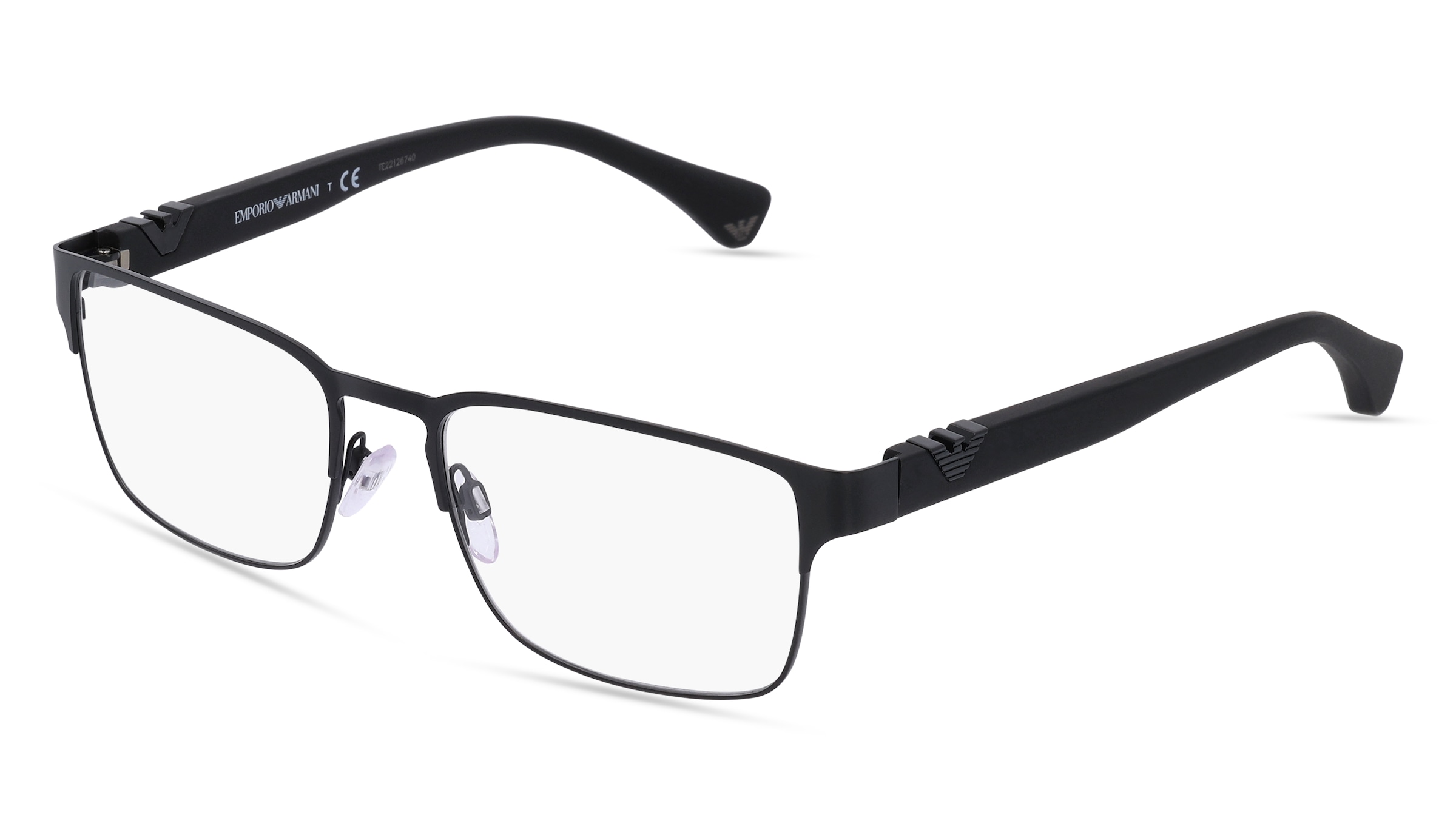 Emporio Armani EA 1027 Herren-Brille inkl. Gläser Vollrand Quadratisch Metall-Gestell 55/18/140, Schwarz