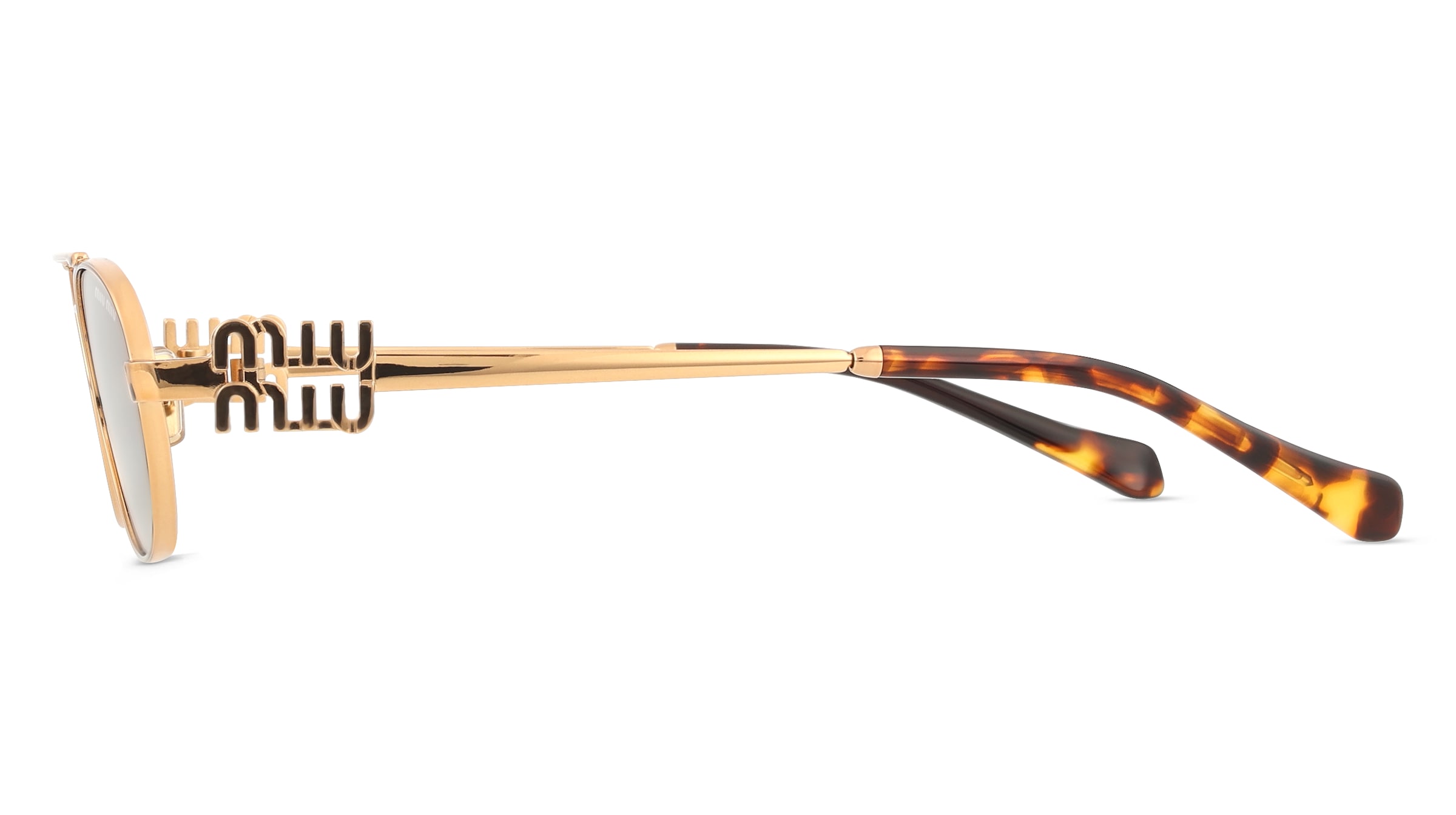 Thumbnail - Miu Miu MU54ZS Damen-Sonnenbrille Vollrand Oval Metall-Gestell, gold
