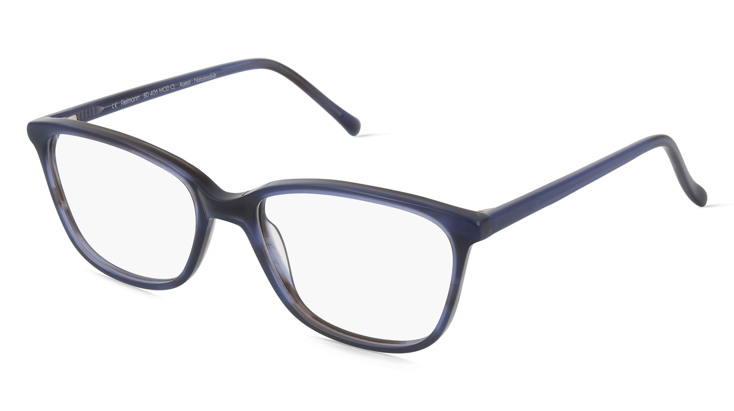 Fielmann BD 406 CL Damen-Brille inkl. Gläser Vollrand Quadratisch Acetat-Gestell 53/17/130, Blau