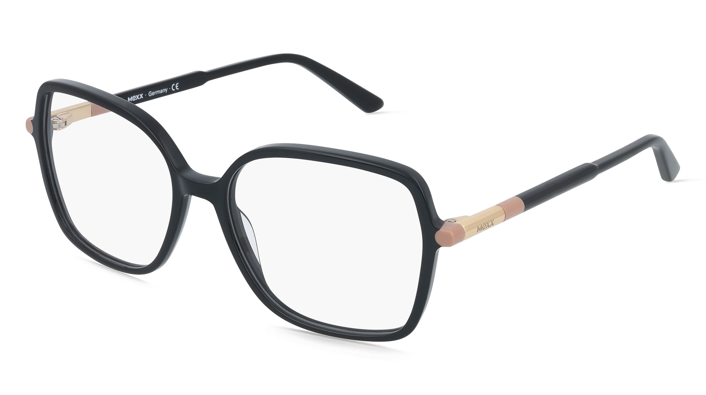 Mexx Eyes 2606 Damen-Brille inkl. Gläser Vollrand Eckig Kunststoff-Gestell 54/16/140, Schwarz