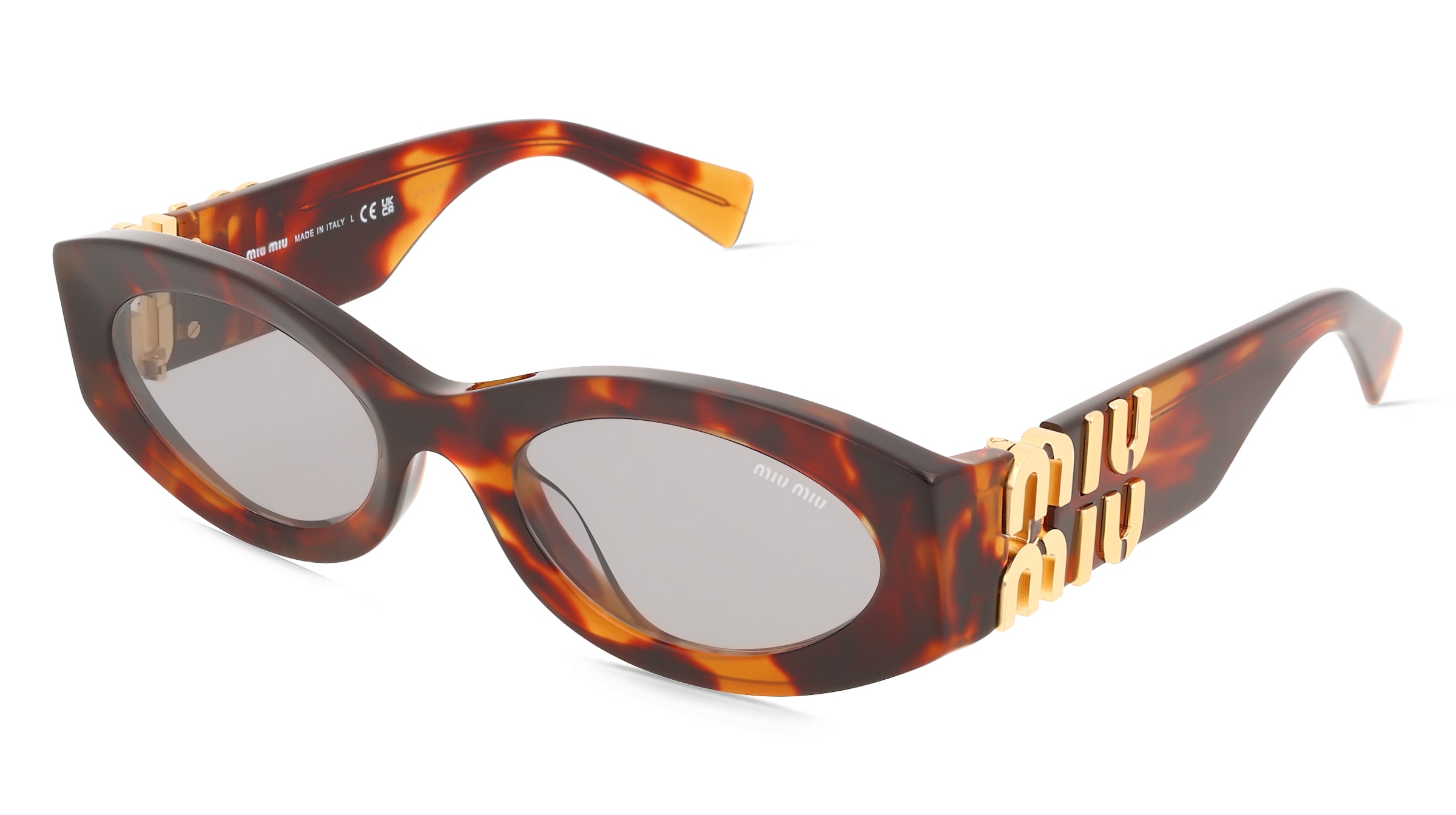Miu Miu MU11WS Damen-Sonnenbrille Vollrand Oval Acetat-Gestell, Braun