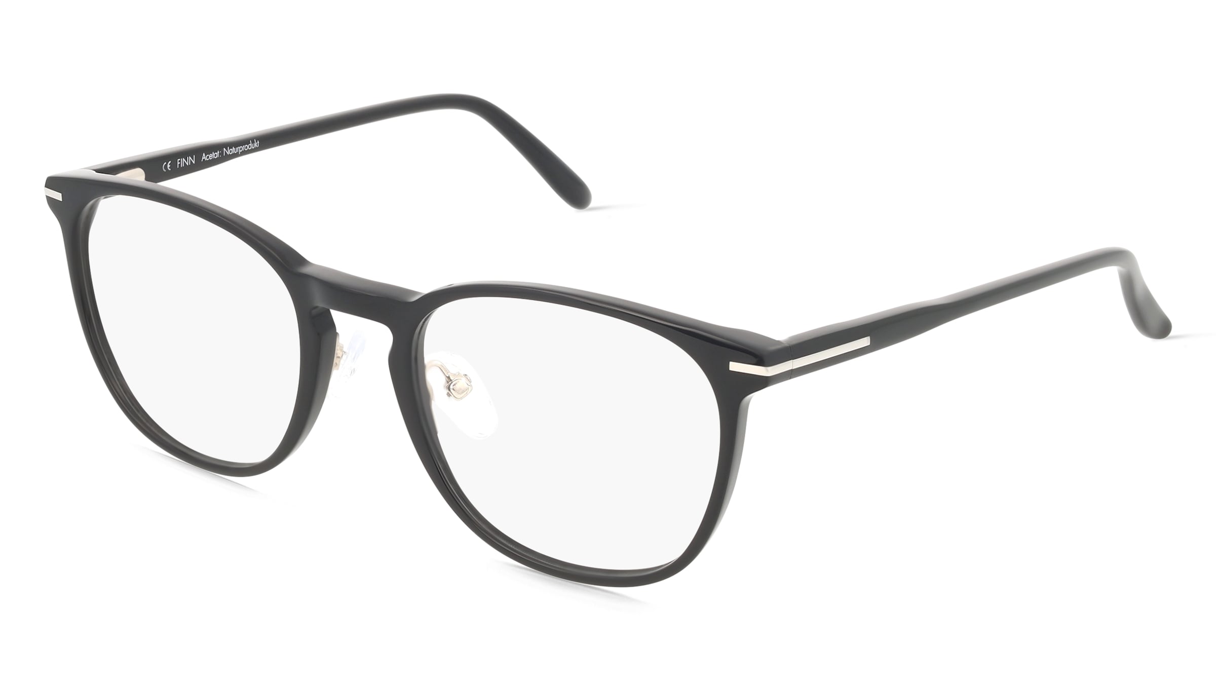 Fielmann LN 068 FLEX CL FINN Herren-Brille inkl. Gläser Vollrand Panto Acetat-Gestell 52/20/145, Schwarz