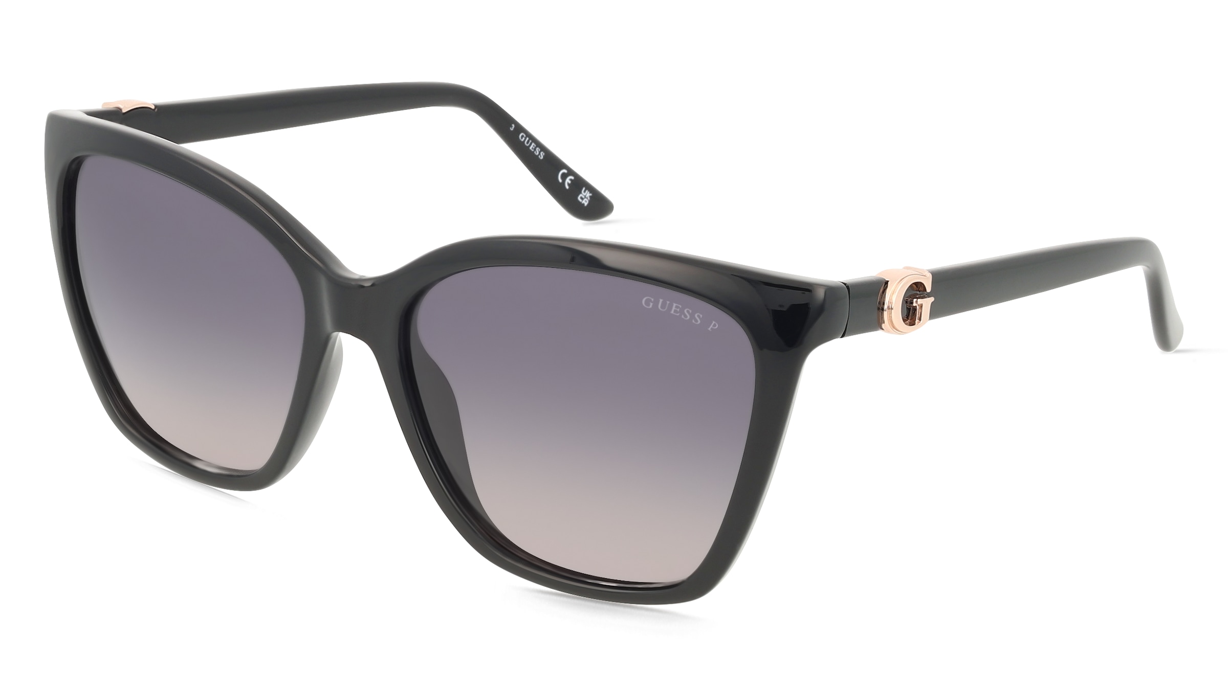 Guess GU00191 Damen-Sonnenbrille Vollrand Quadratisch Kunststoff-Gestell, Schwarz
