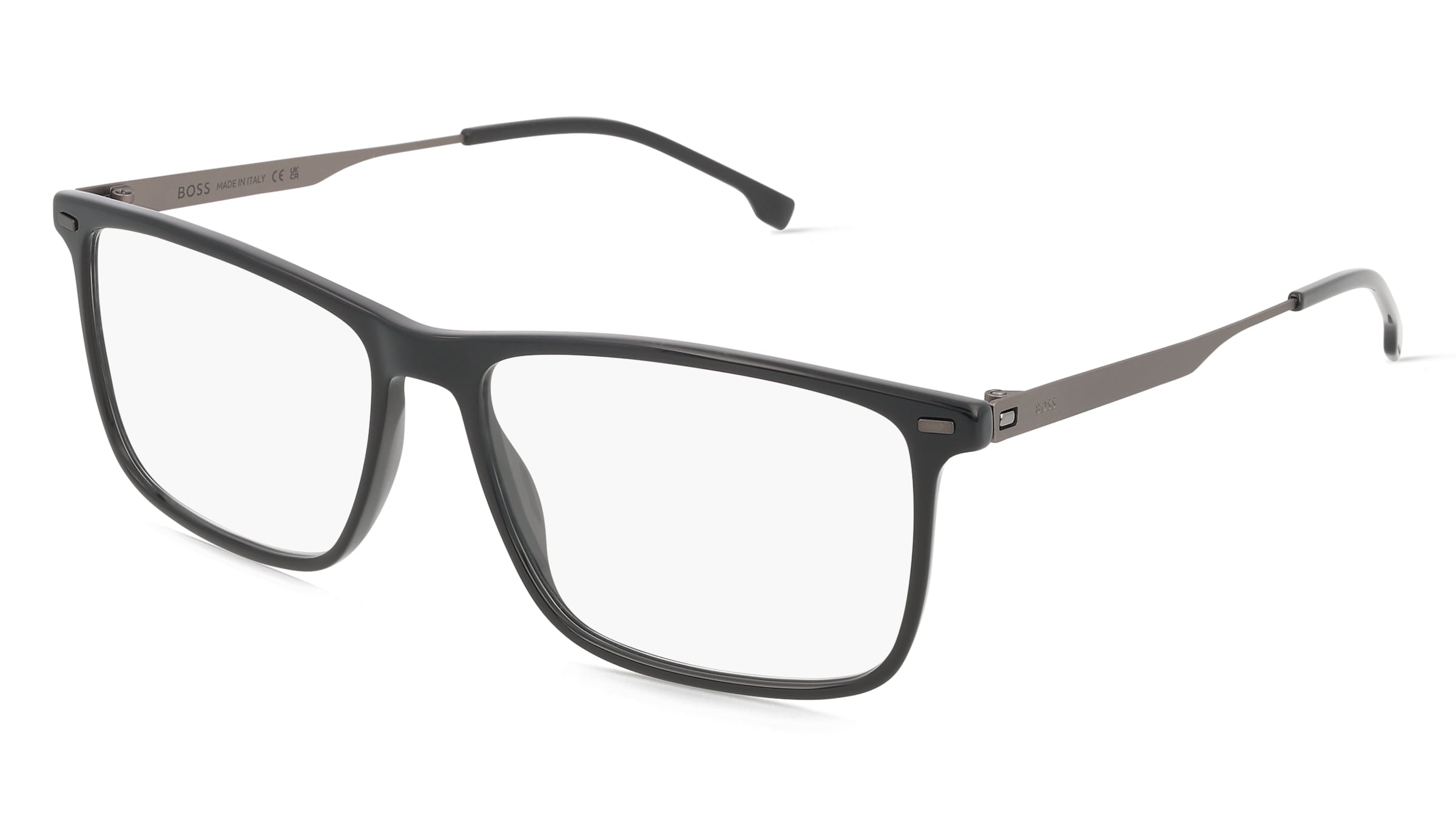 Boss 1642 Herren-Brille inkl. Gläser Vollrand Quadratisch Acetat-Gestell 57/16/150, Schwarz