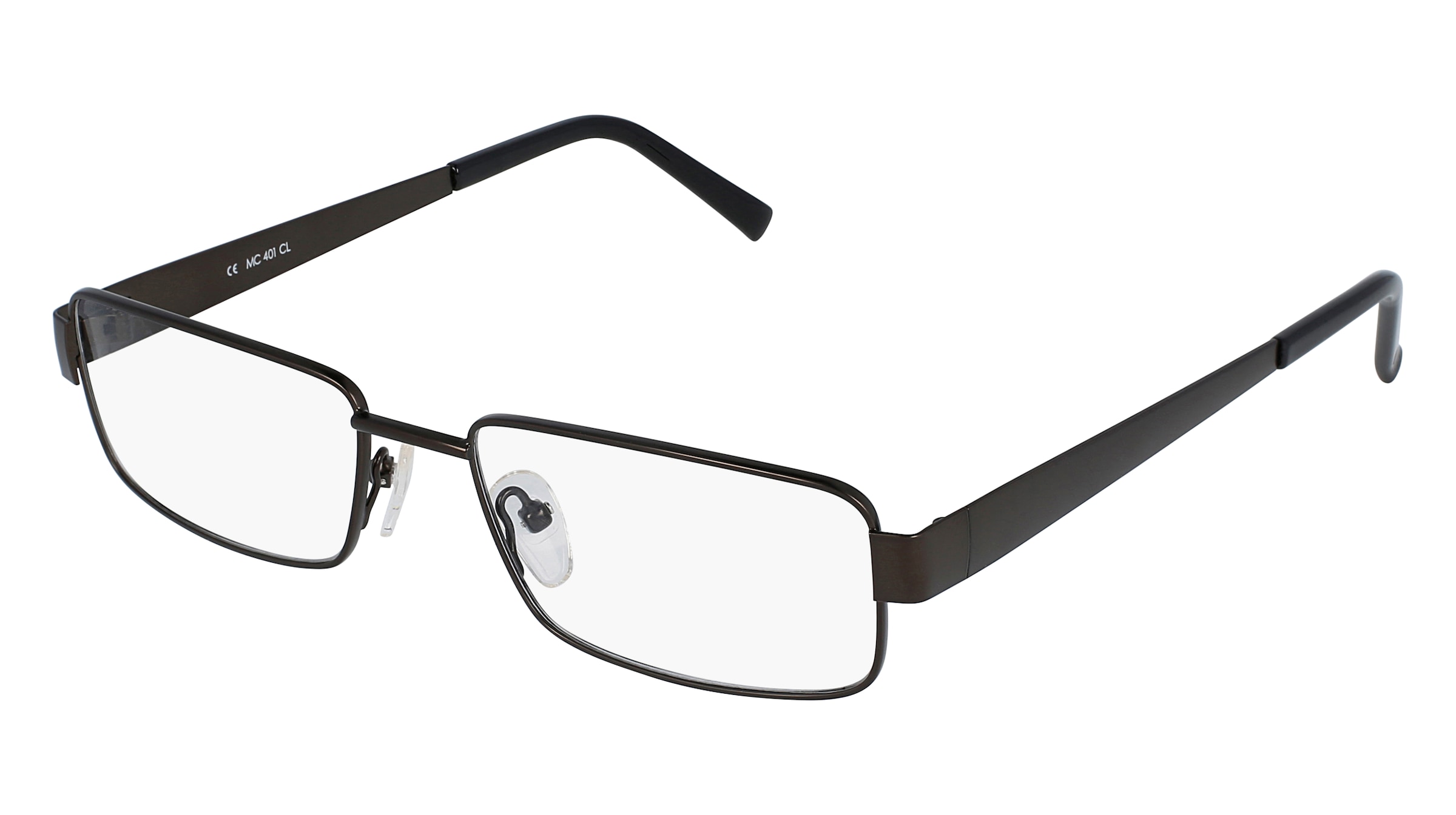 Fielmann MC 401 CL Herren-Brille inkl. Gläser Vollrand Quadratisch Metall-Gestell 55/17/140, Grau