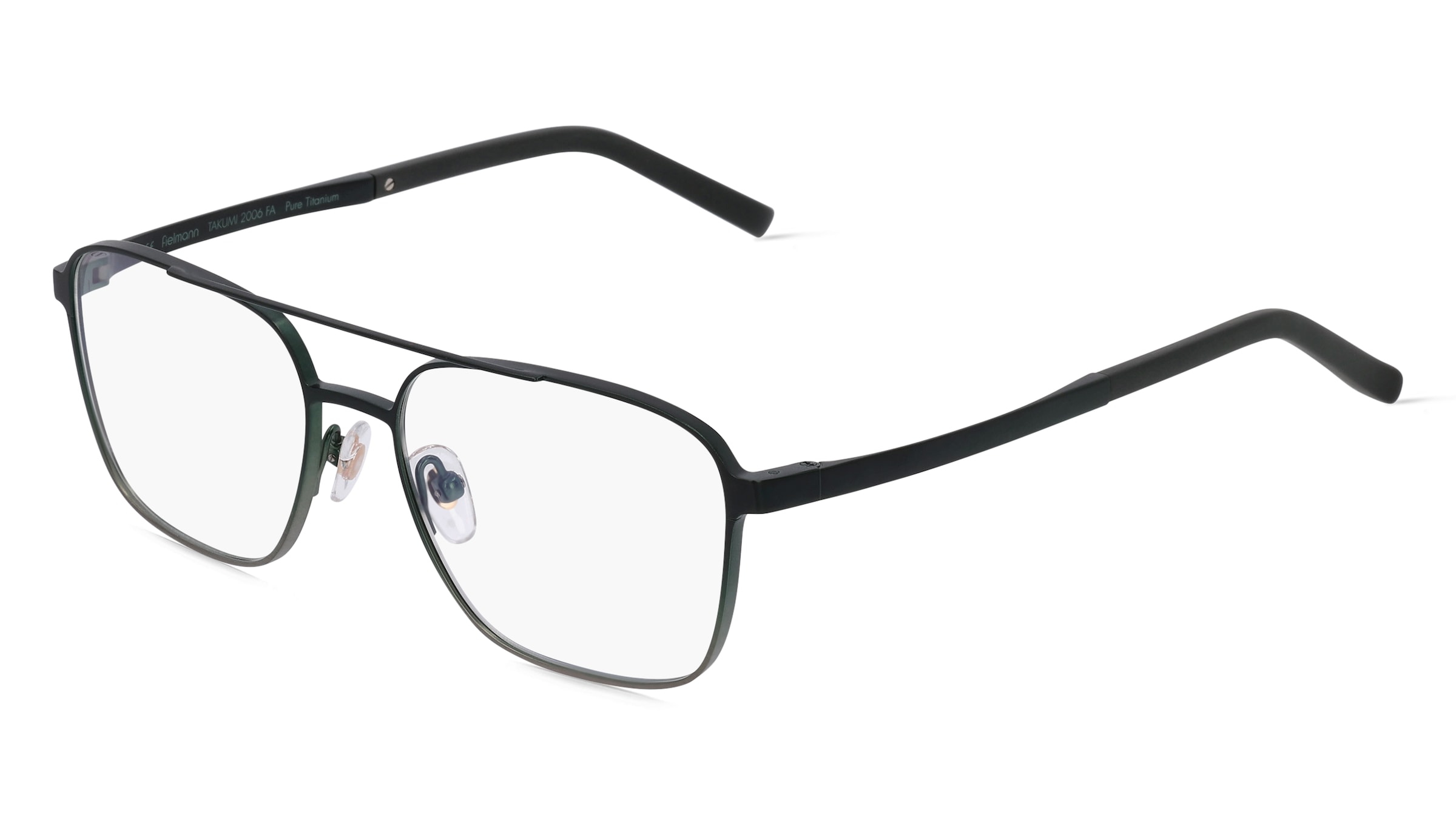 Fielmann TAKUMI 2006 FA Herren-Brille inkl. Gläser Vollrand Quadratisch Titan-Gestell 53/16/140, Grün