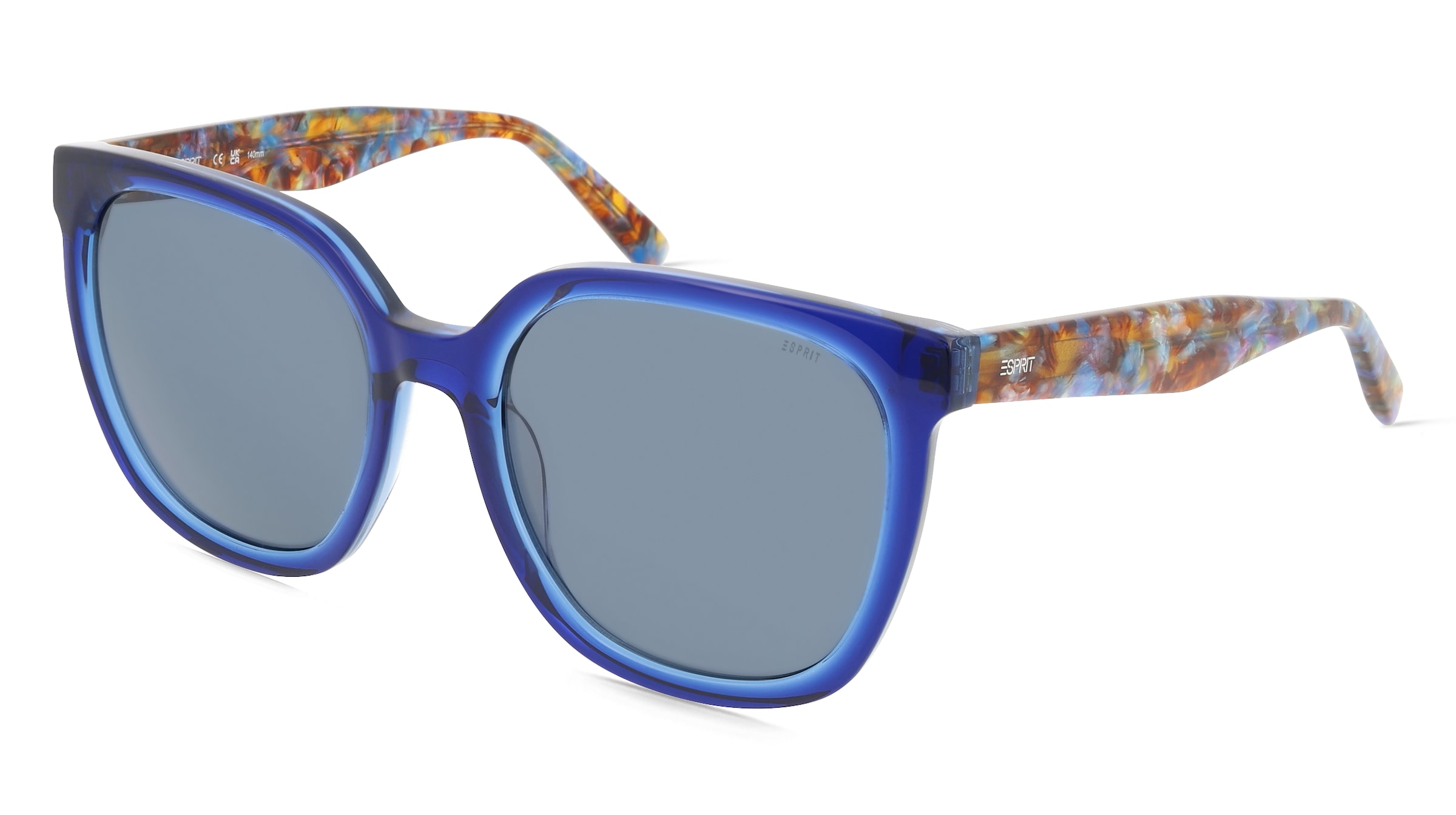 Esprit 40119 Damen-Sonnenbrille Vollrand Quadratisch Acetat-Gestell, Blau