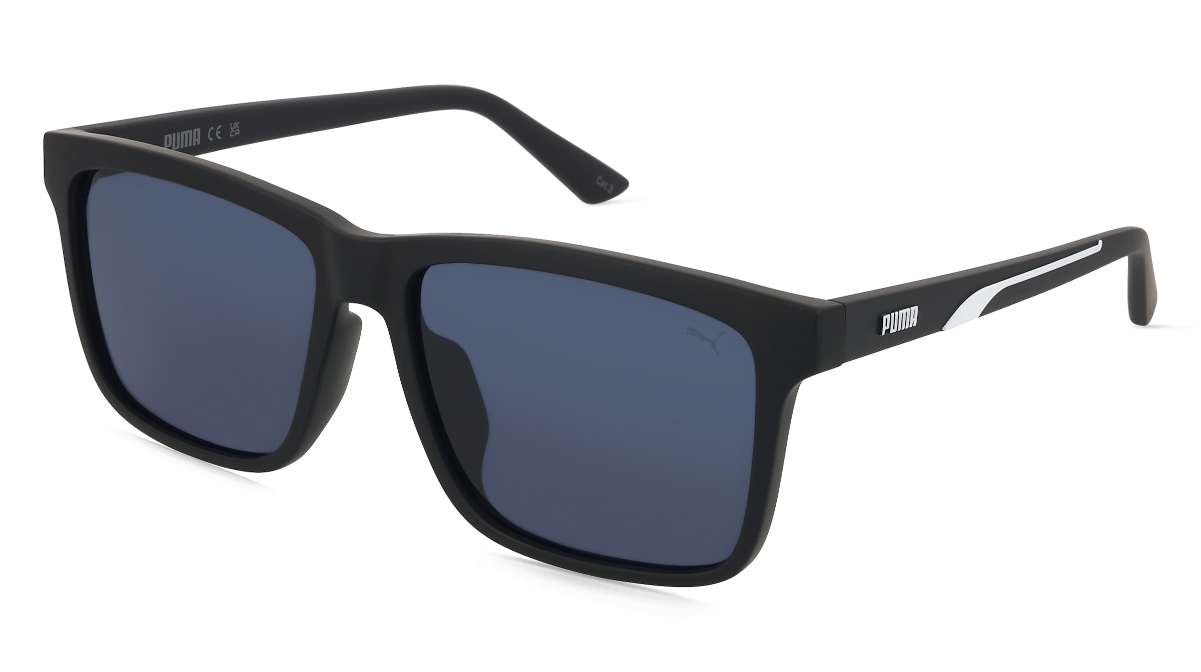 Puma PU0479SA Unisex-Sonnenbrille Vollrand Quadratisch Acetat Spritzguss-Gestell, Schwarz