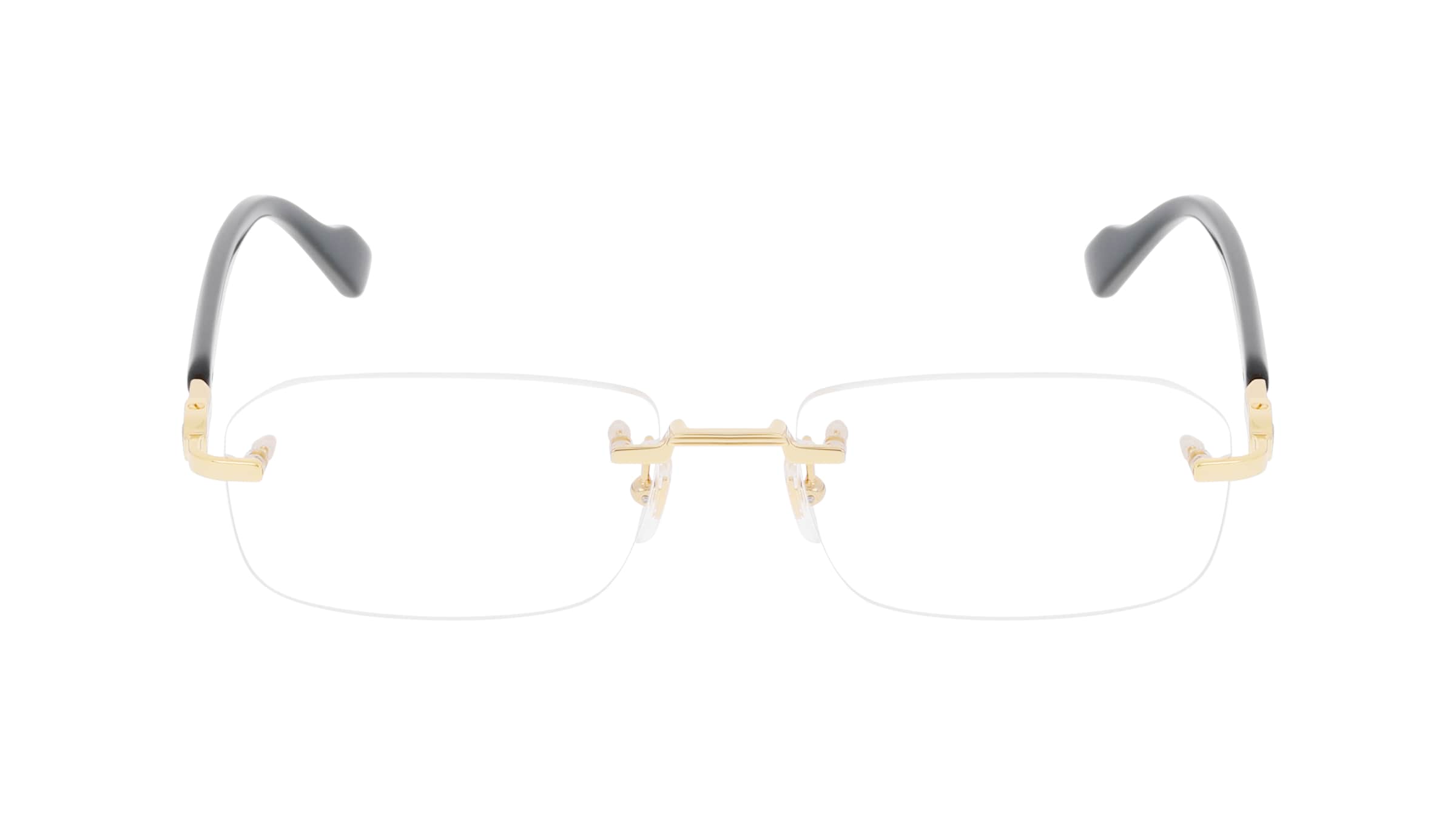 Gucci GG1221O Herren-Brille inkl. Gläser Randlos Eckig Metall-Gestell 56mm/16mm/140mm, Gold