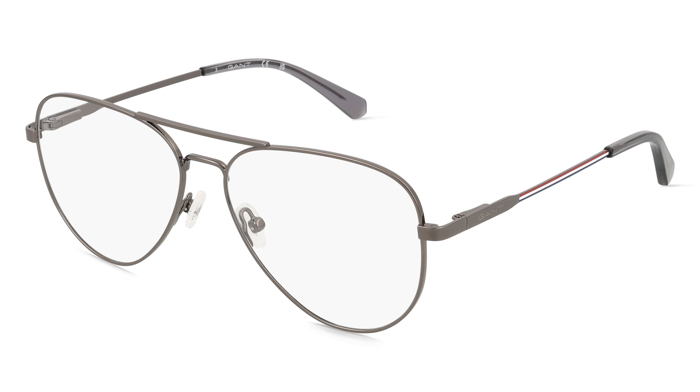 Gant GA3289 Unisex-Brille Inkl. Gläser Vollrand Pilot Metall-Gestell 55/14/145, Grau