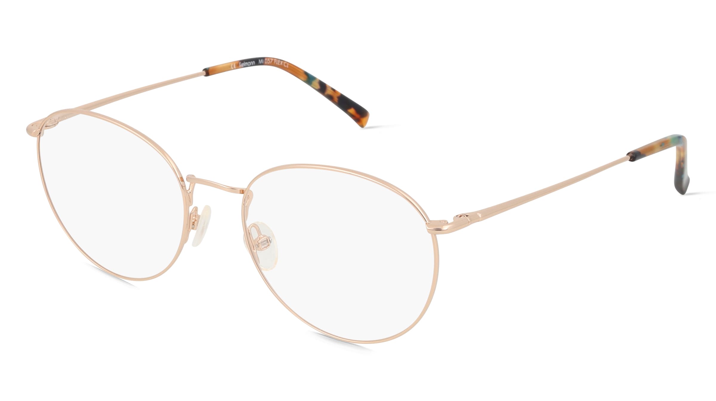 Fielmann MI 057 FLEX CL Unisex-Brille inkl. Gläser Vollrand Panto Edelstahl-Gestell 48/18/140, Gold