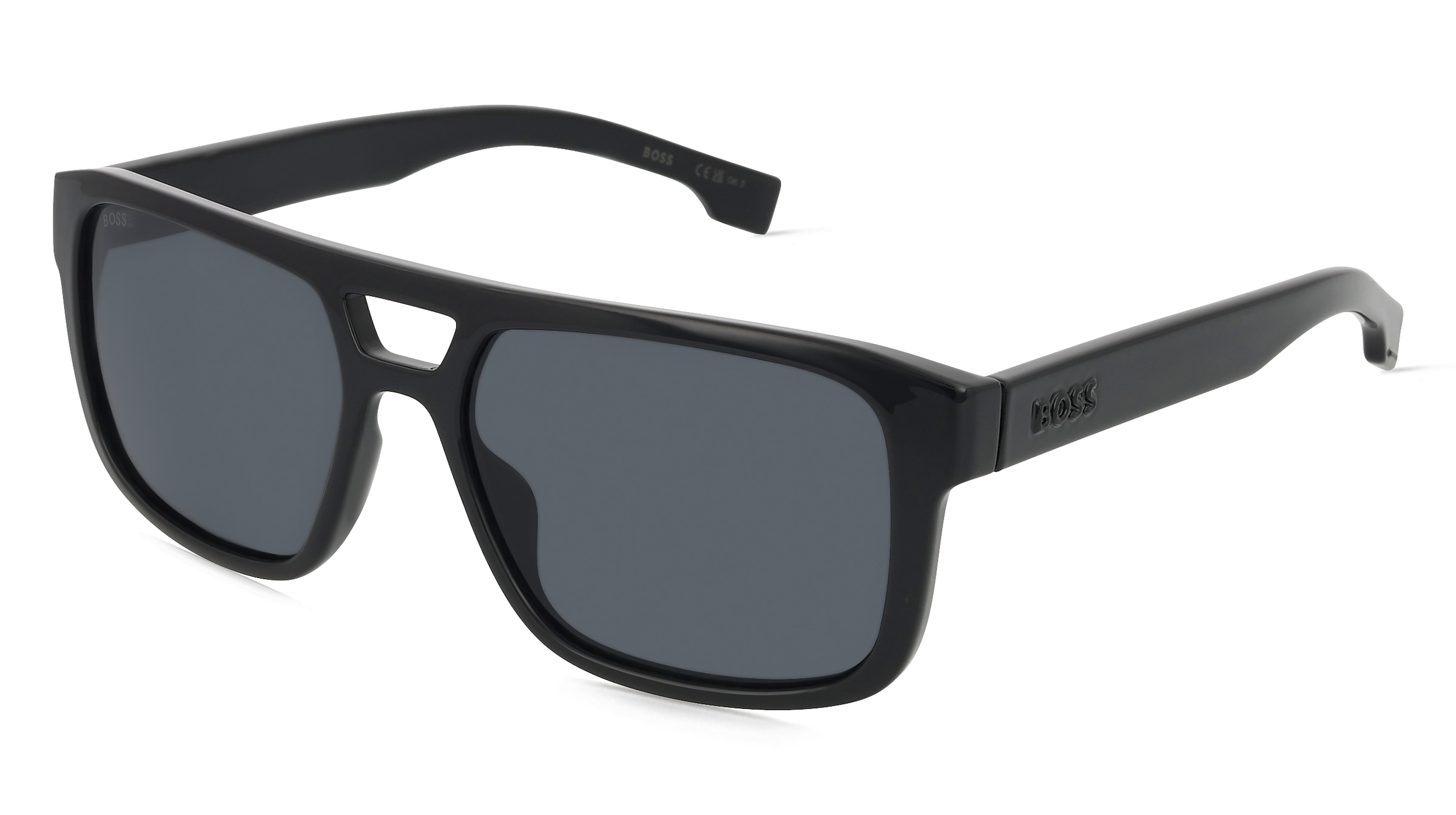 Boss 1648/S Herren-Sonnenbrille Vollrand Quadratisch Kunststoff-Gestell, Schwarz