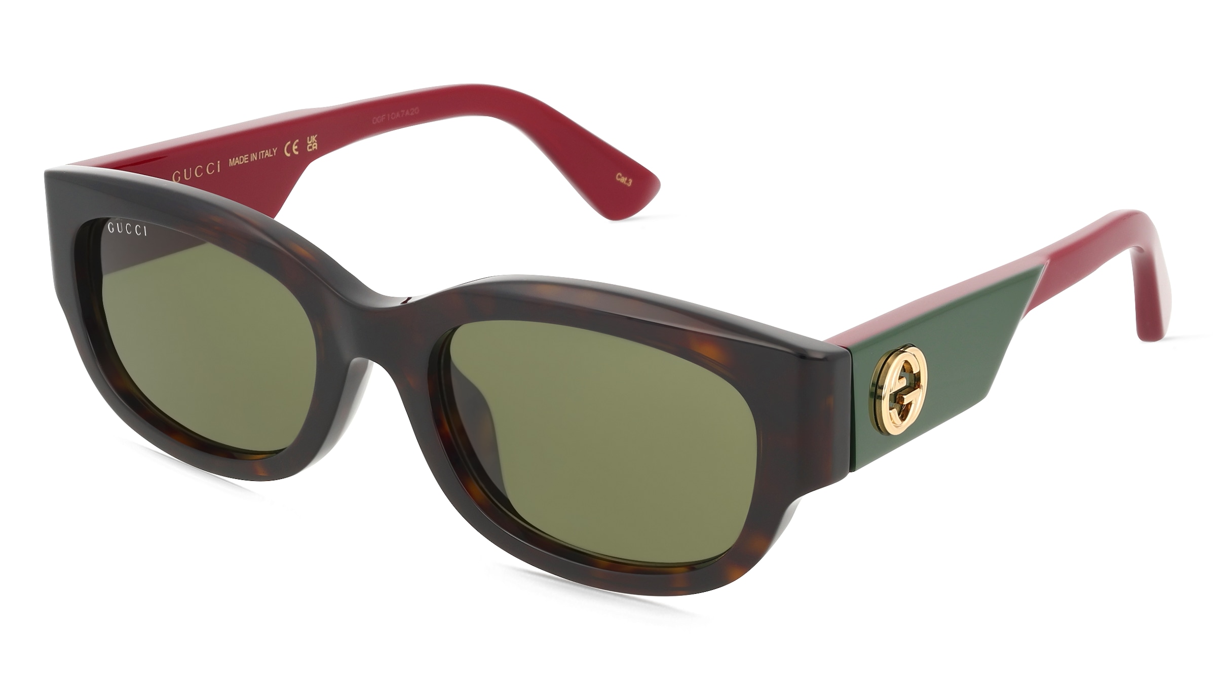 Gucci GG1667SK Unisex-Sonnenbrille Vollrand Panto Acetat-Gestell, Havanna