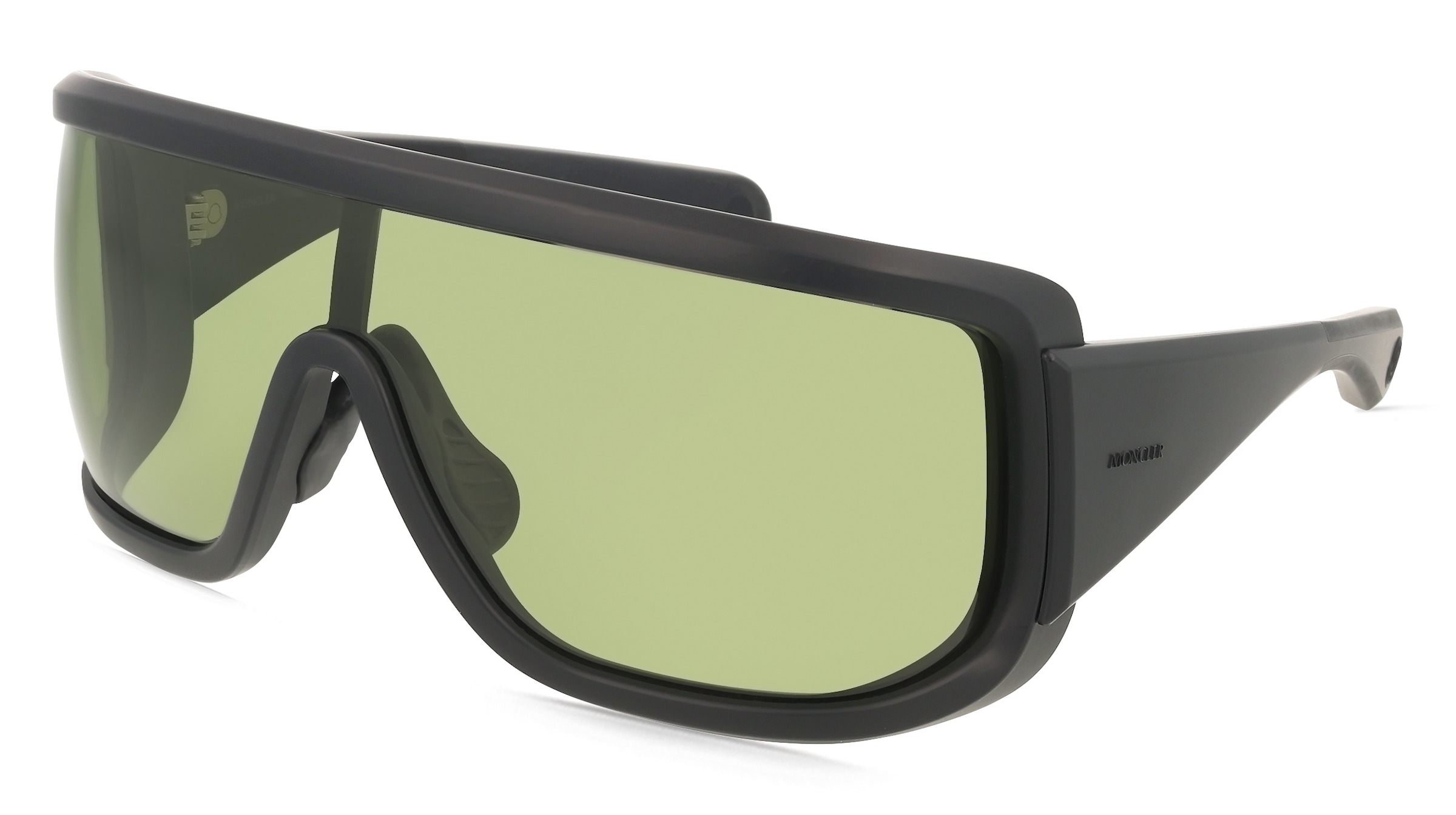 Moncler ME8003 Unisex-Sonnenbrille Vollrand Eckig Kunststoff-Gestell, Schwarz