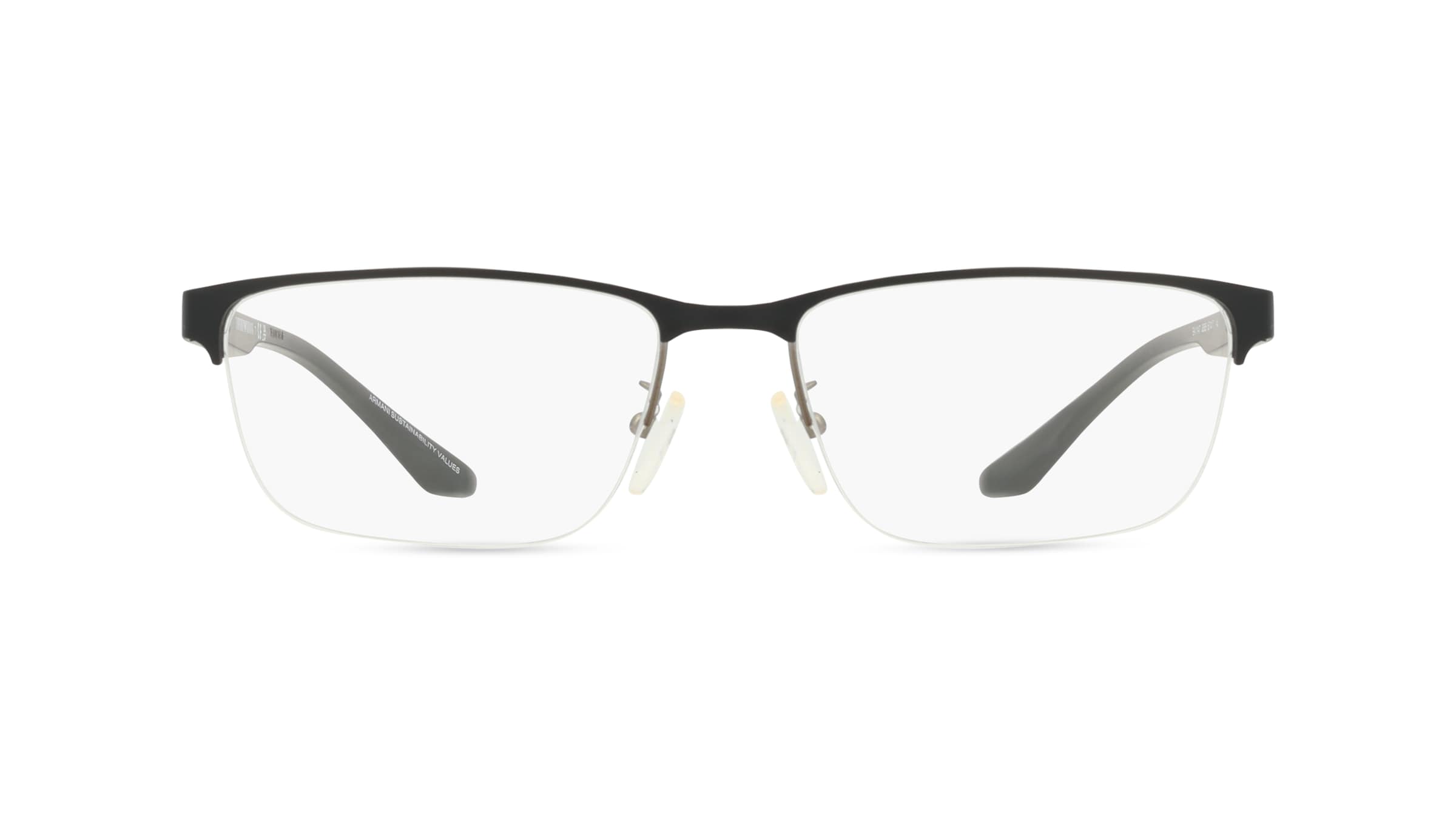 Emporio Armani EA1147 Herren-Brille inkl. Gläser Randlos Eckig Metall-Gestell 57mm/17mm/145mm, grau