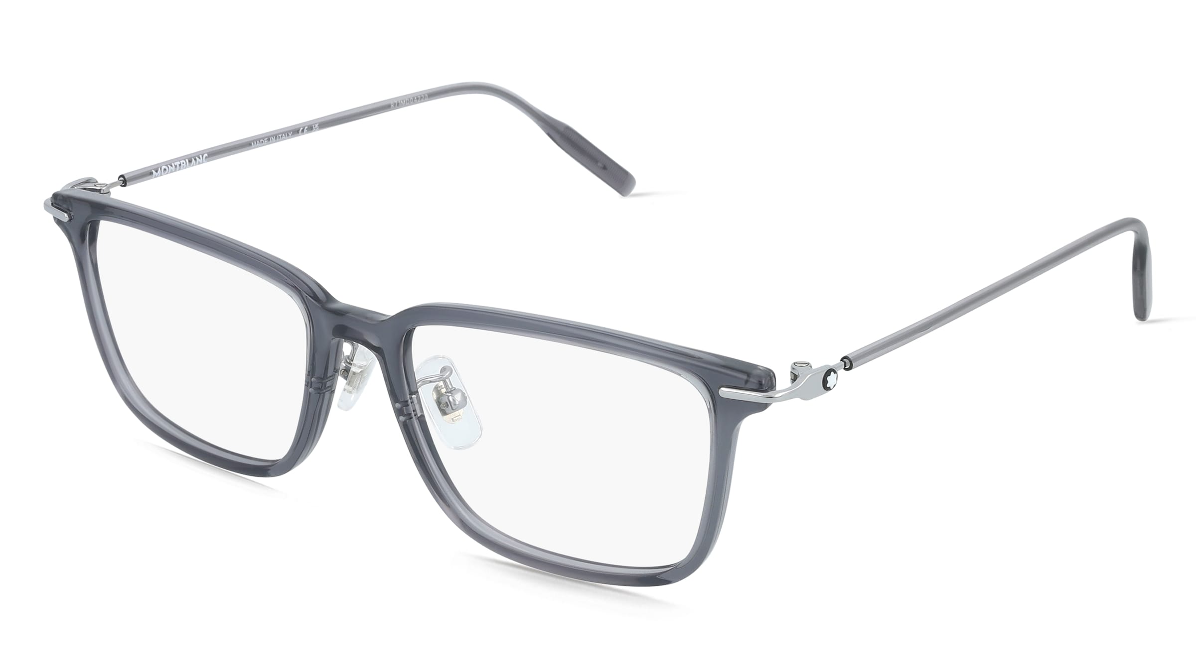 Montblanc MB0489OA Herren-Brille inkl. Gläser Vollrand Eckig Kunststoff-Gestell 54/17/145, Grau