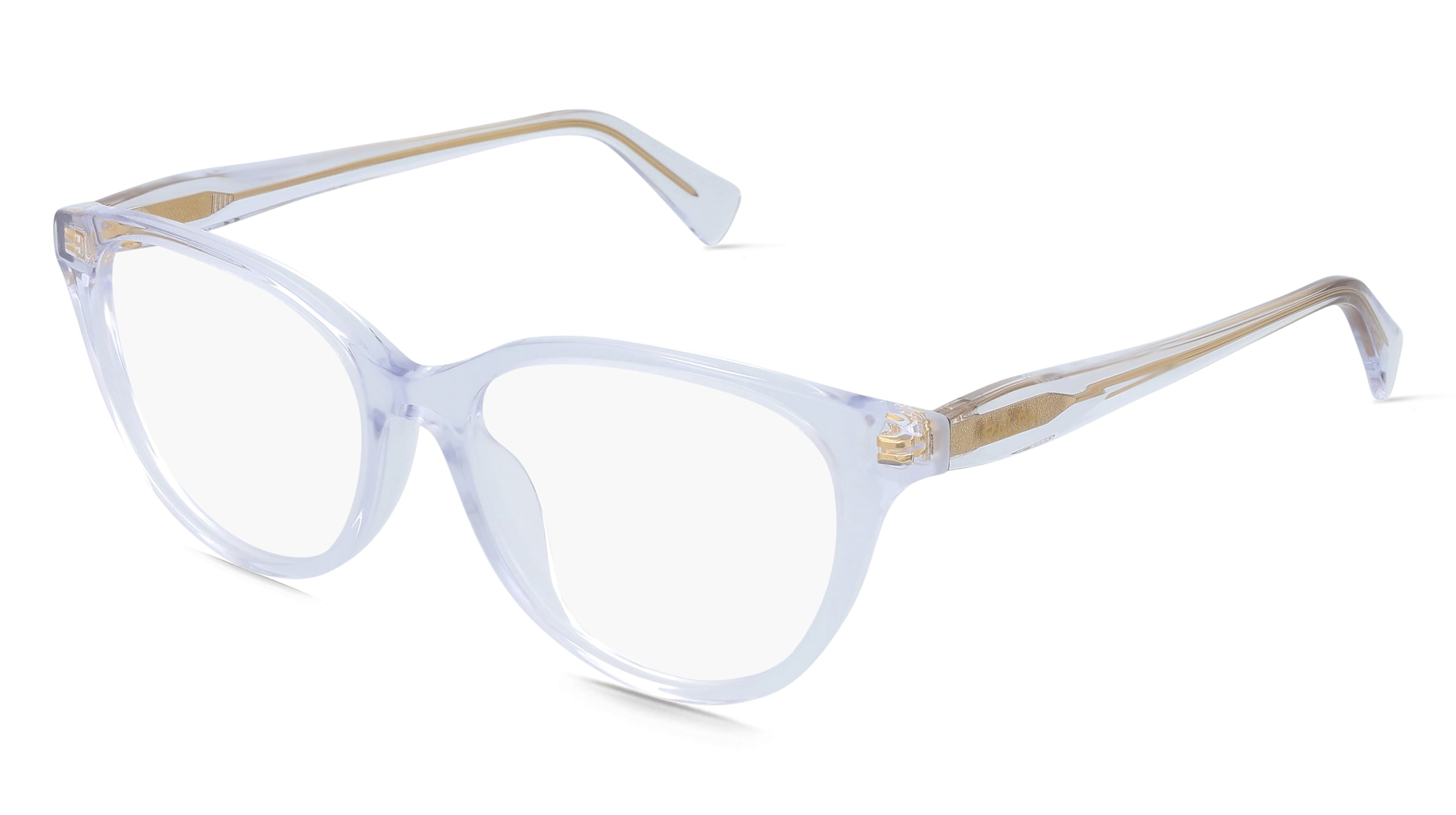 Ralph Lauren RA7198U Damen-Brille inkl. Gläser Vollrand Butterfly Acetat-Gestell 53/16/145, Transparent