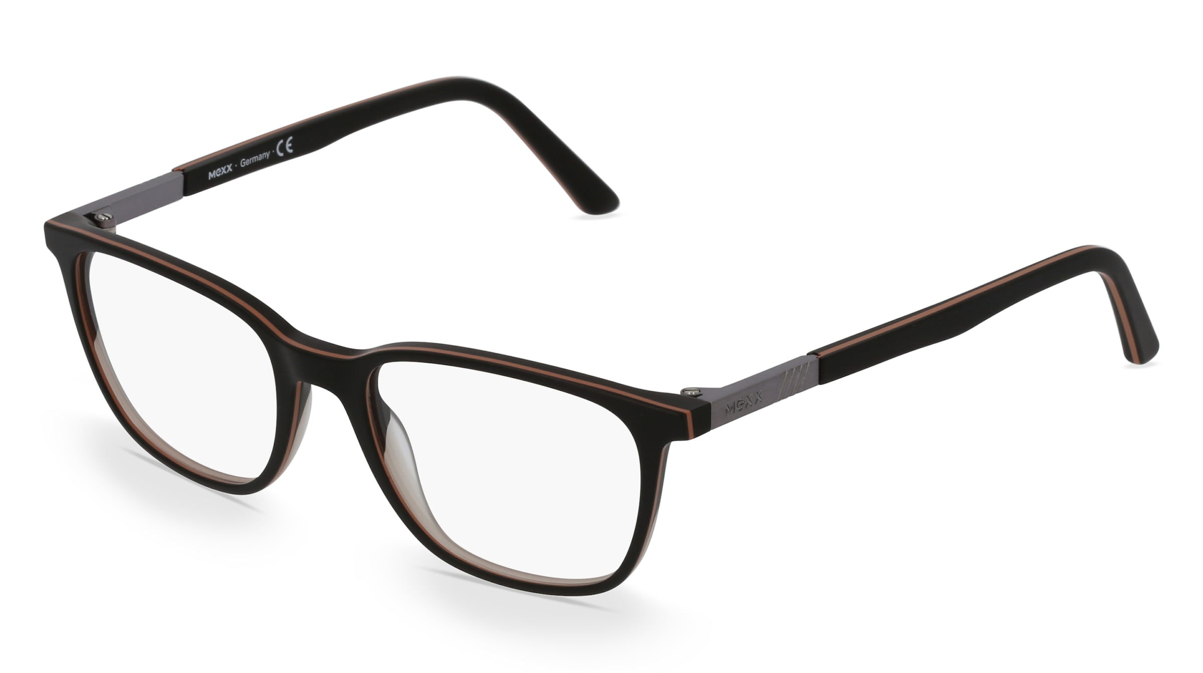 Mexx 2508 Herren-Brille inkl. Gläser Vollrand Quadratisch Kunststoff-Gestell 51/18/145, Schwarz