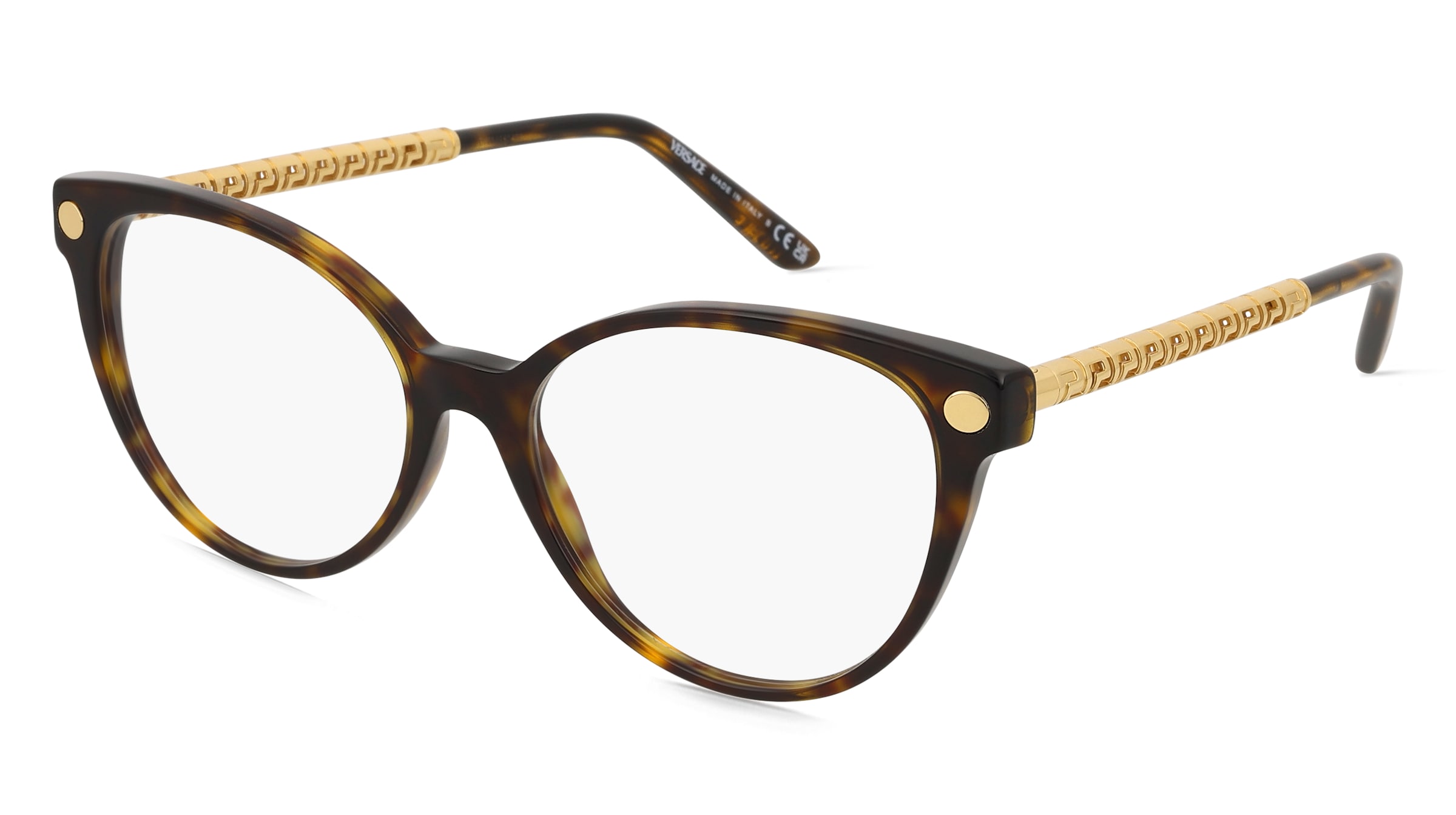 Versace 0VE3353 Damen-Brille inkl. Gläser Vollrand Cat Eye Acetat-Gestell 54/16/140, Havanna