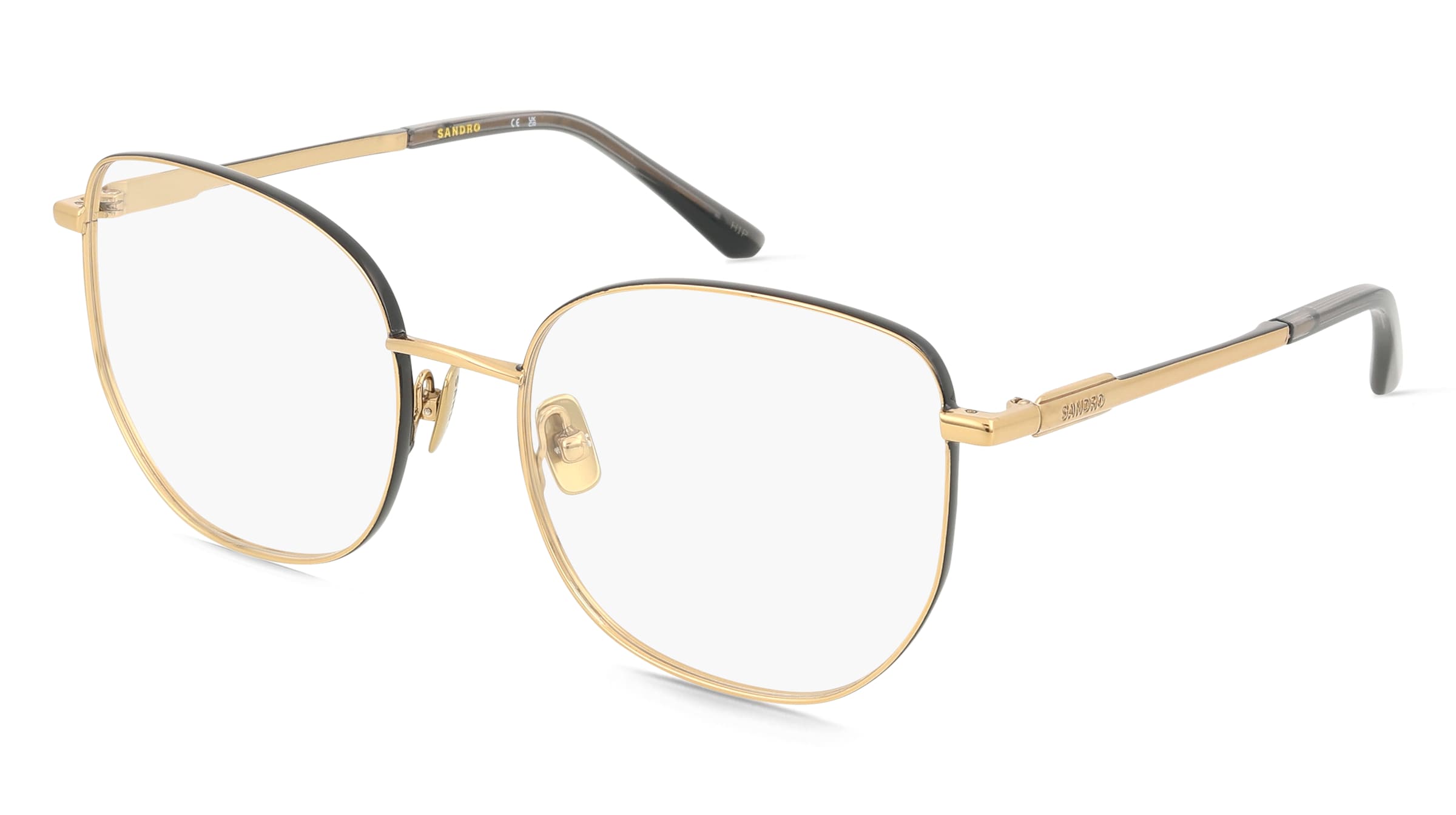 Sandro SA4040 Damen-Brille inkl. Gläser Vollrand Quadratisch Metall-Gestell 54/18/135, Schwarz