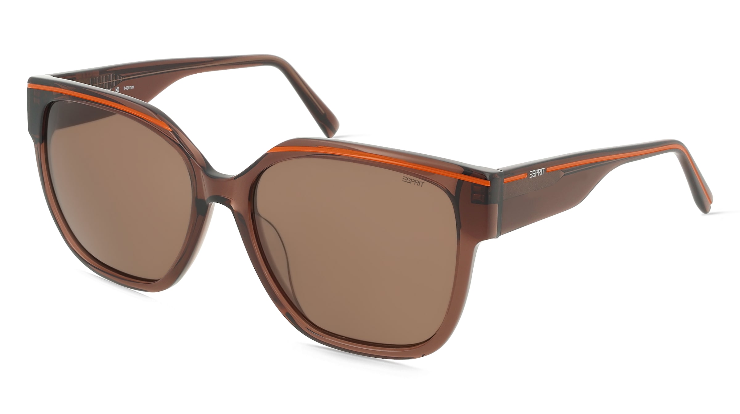 Esprit ET40124 Damen-Sonnenbrille Vollrand Quadratisch Acetat-Gestell, Braun