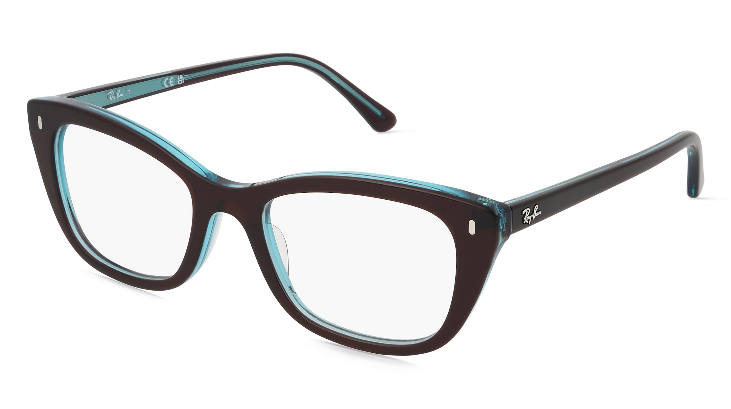 Ray-Ban 0RX5433 Damen-Brille inkl. Gläser Vollrand Quadratisch Acetat-Gestell 50/19/140, Braun