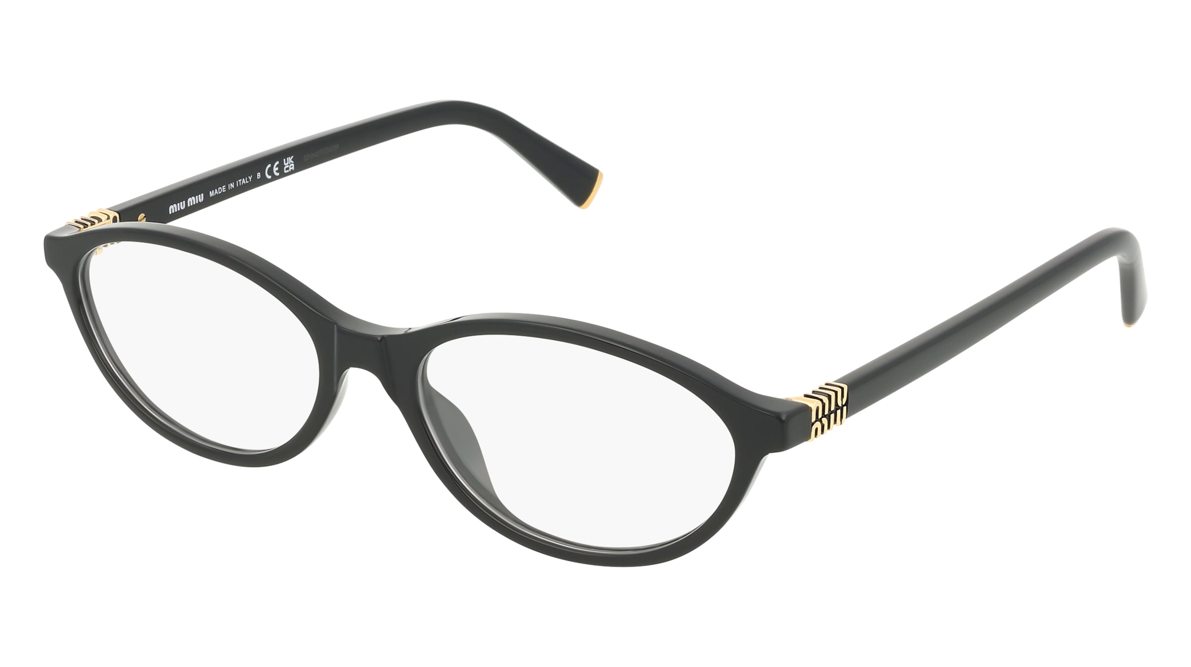 Miu Miu MU09XV Damen-Brille inkl. Gläser Vollrand Oval Acetat-Gestell 53/17/140, Schwarz