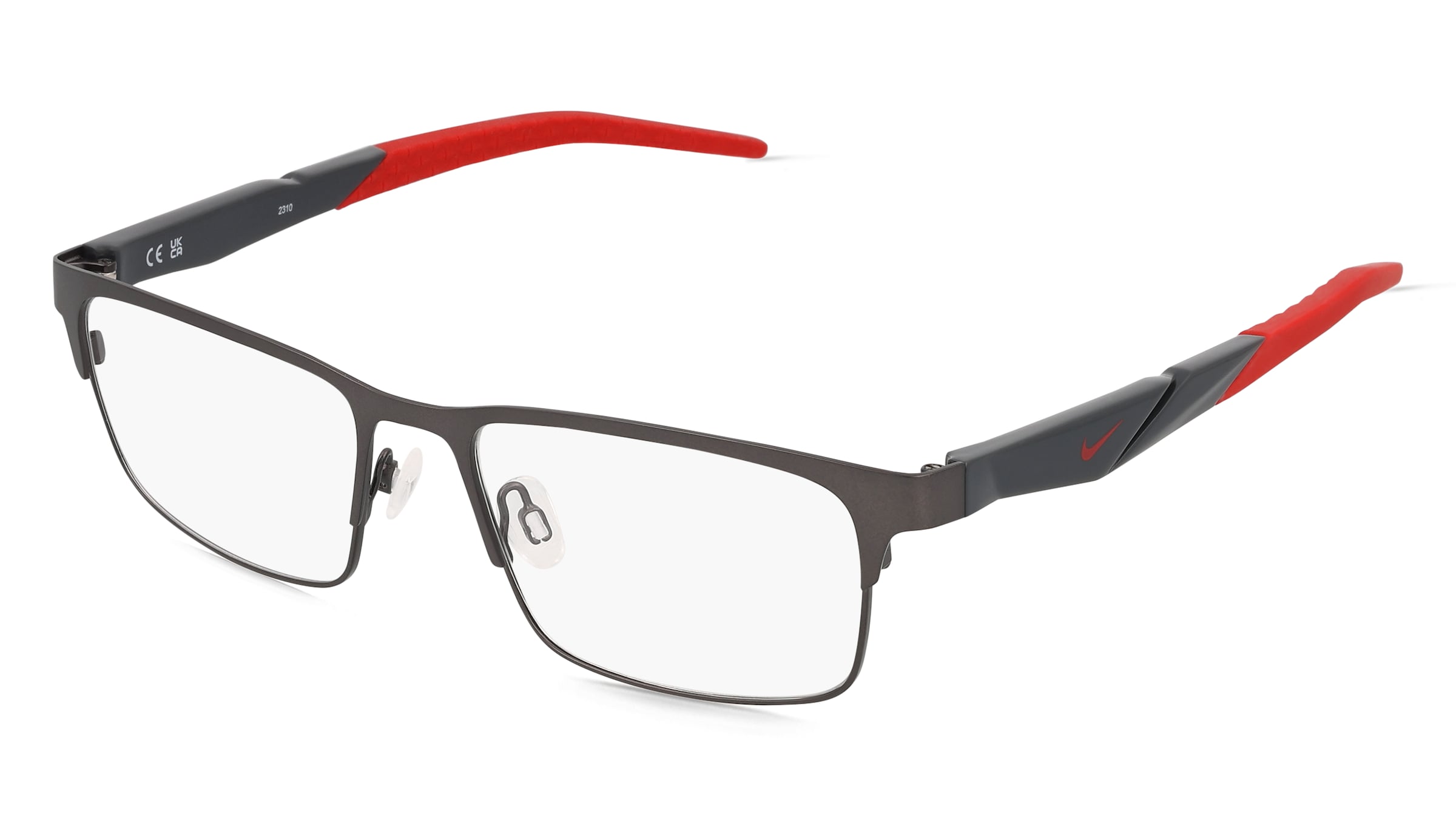Nike 8154 Unisex-Brille inkl. Gläser Vollrand Quadratisch Metall-Gestell 53/17/145, Grau