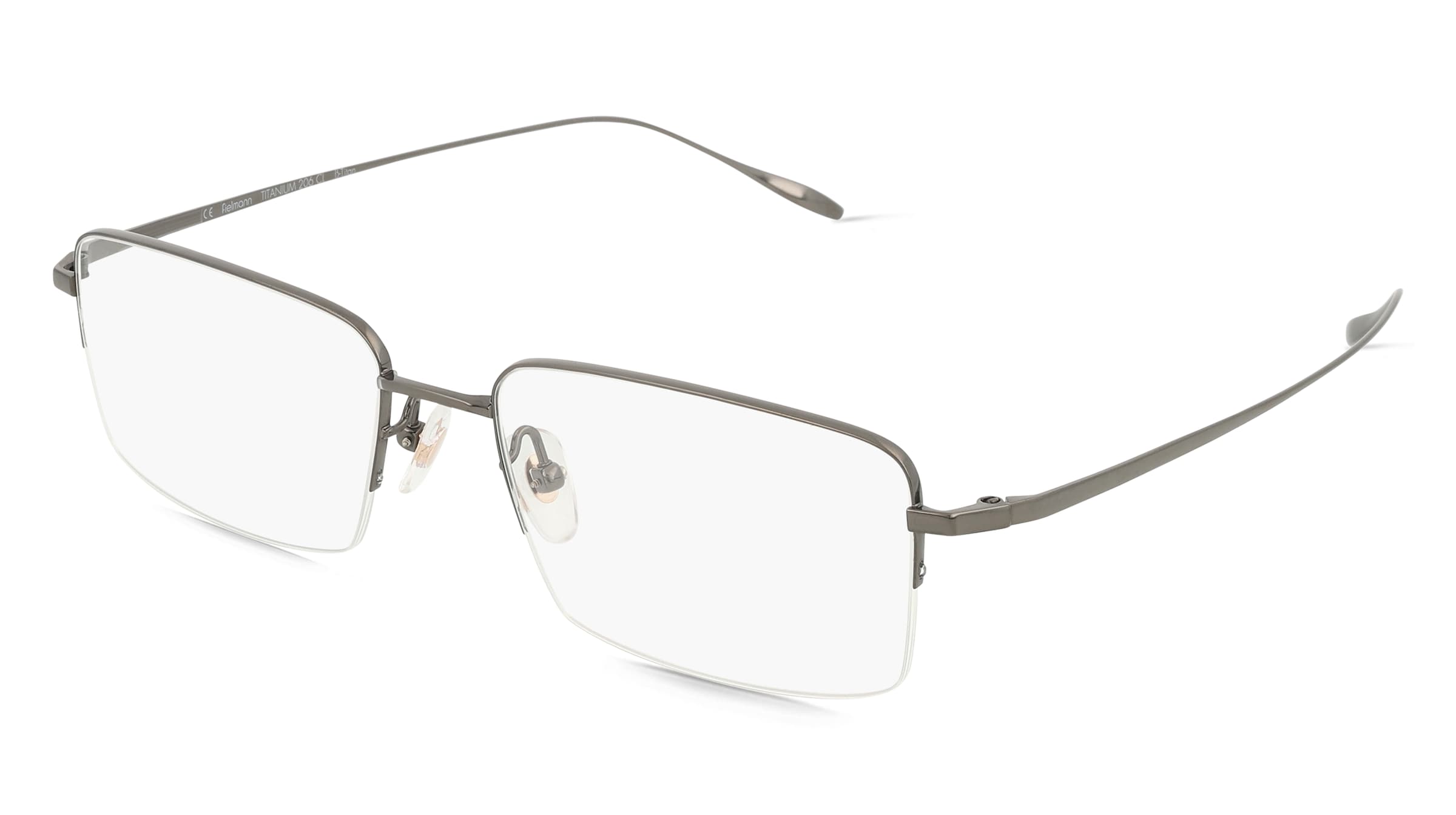 Fielmann TITANIUM 206 CL UWE Herren-Brille inkl. Gläser Halbrand Quadratisch Titan-Gestell 55/17/145, Grau