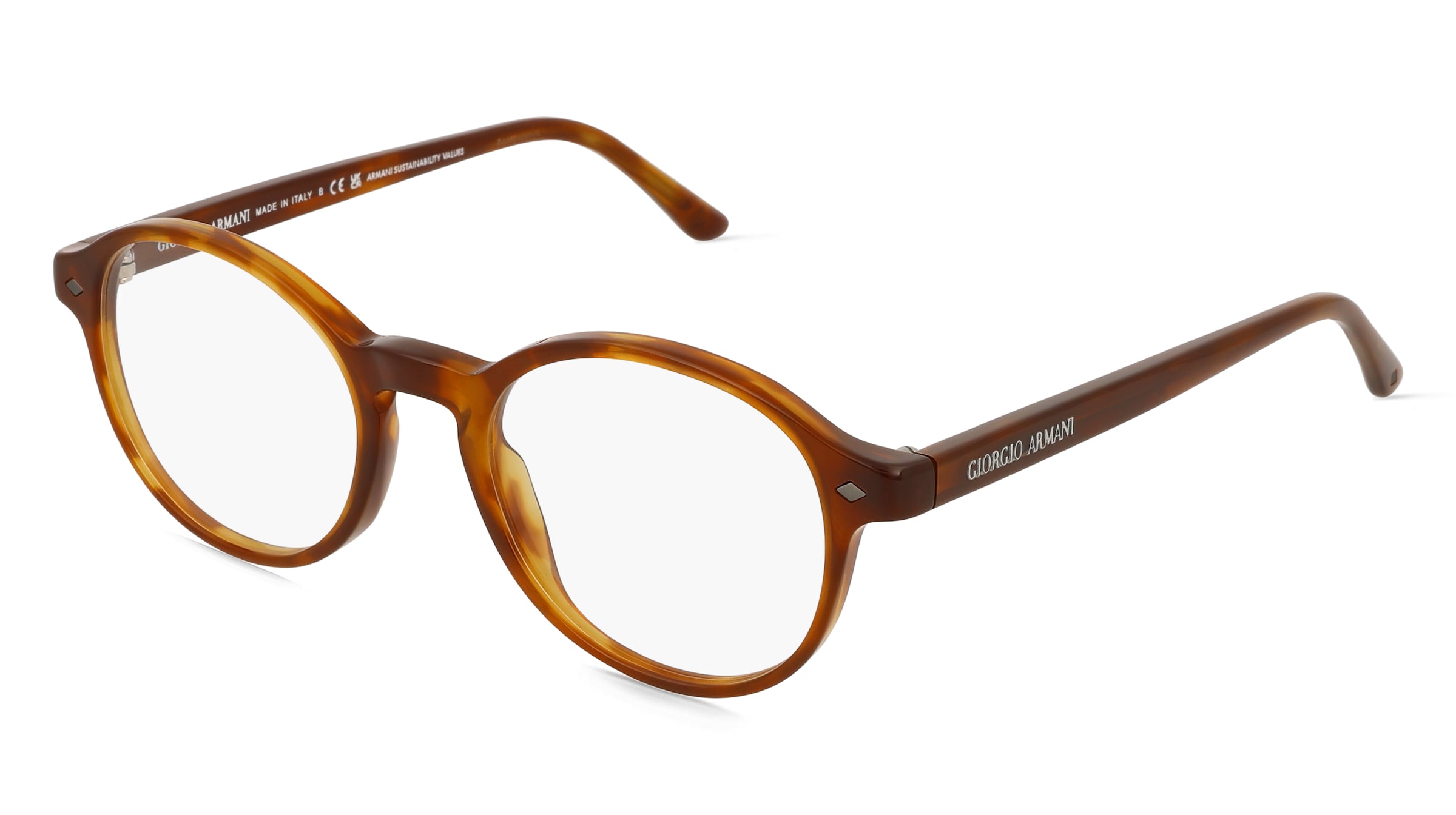 Giorgio Armani 0AR7004 Herren-Brille inkl. Gläser Vollrand Panto Kunststoff-Gestell 47/19/140, Rot