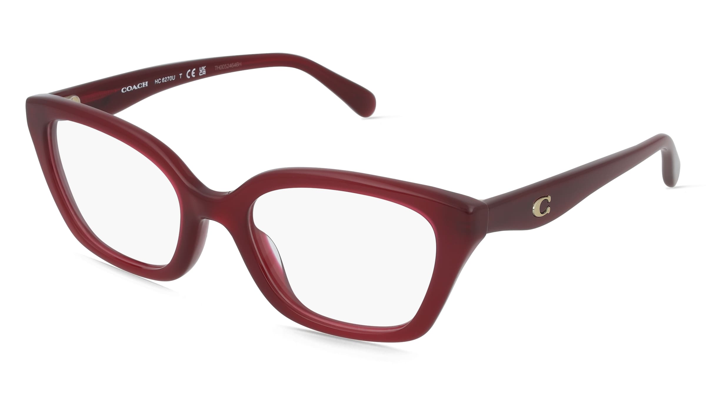 Coach 0HC6270U Damen-Brille inkl. Gläser Vollrand Cat Eye Acetat-Gestell 53/20/140, Rot