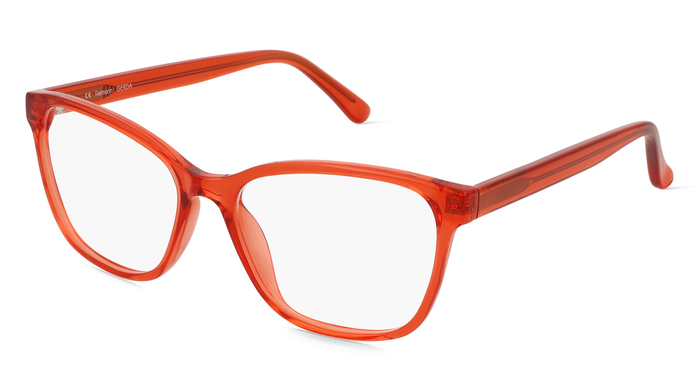 Fielmann OU 061 CL GERDA Damen-Brille inkl. Gläser Vollrand Quadratisch Acetat-Gestell 53/16/140, Rot