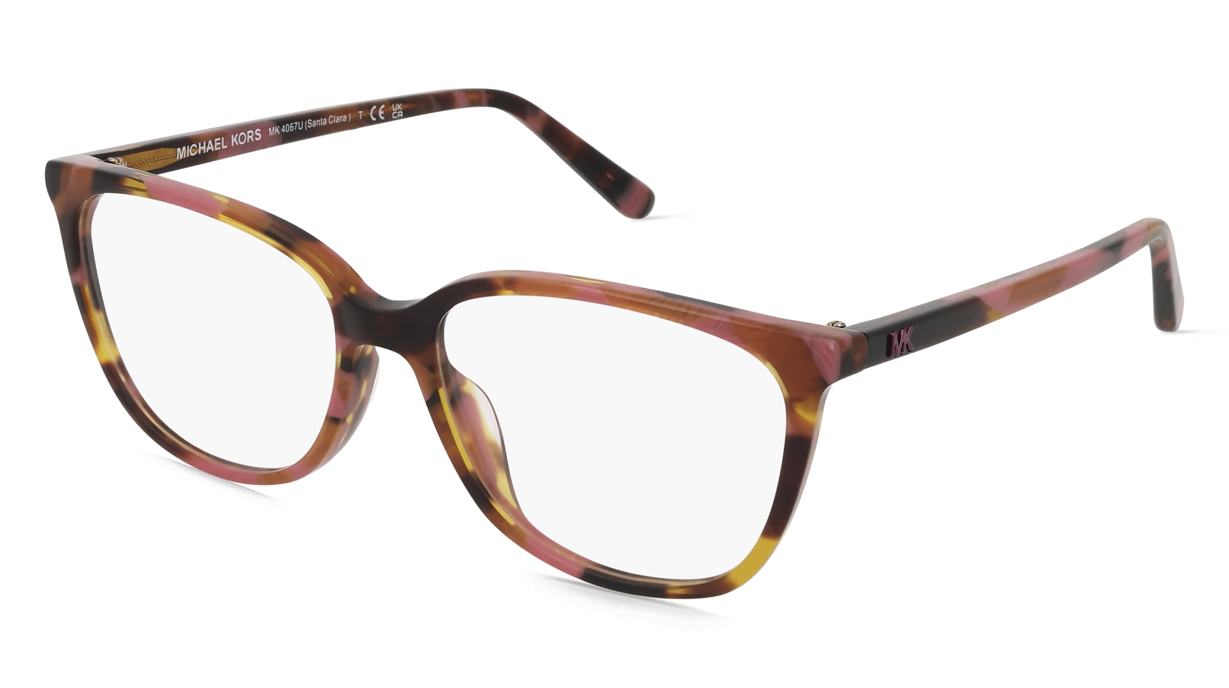 Michael Kors 0MK4067U SANTA CLARA Damen-Brille inkl. Gläser Vollrand Quadratisch Acetat-Gestell 55/16/140, Lila