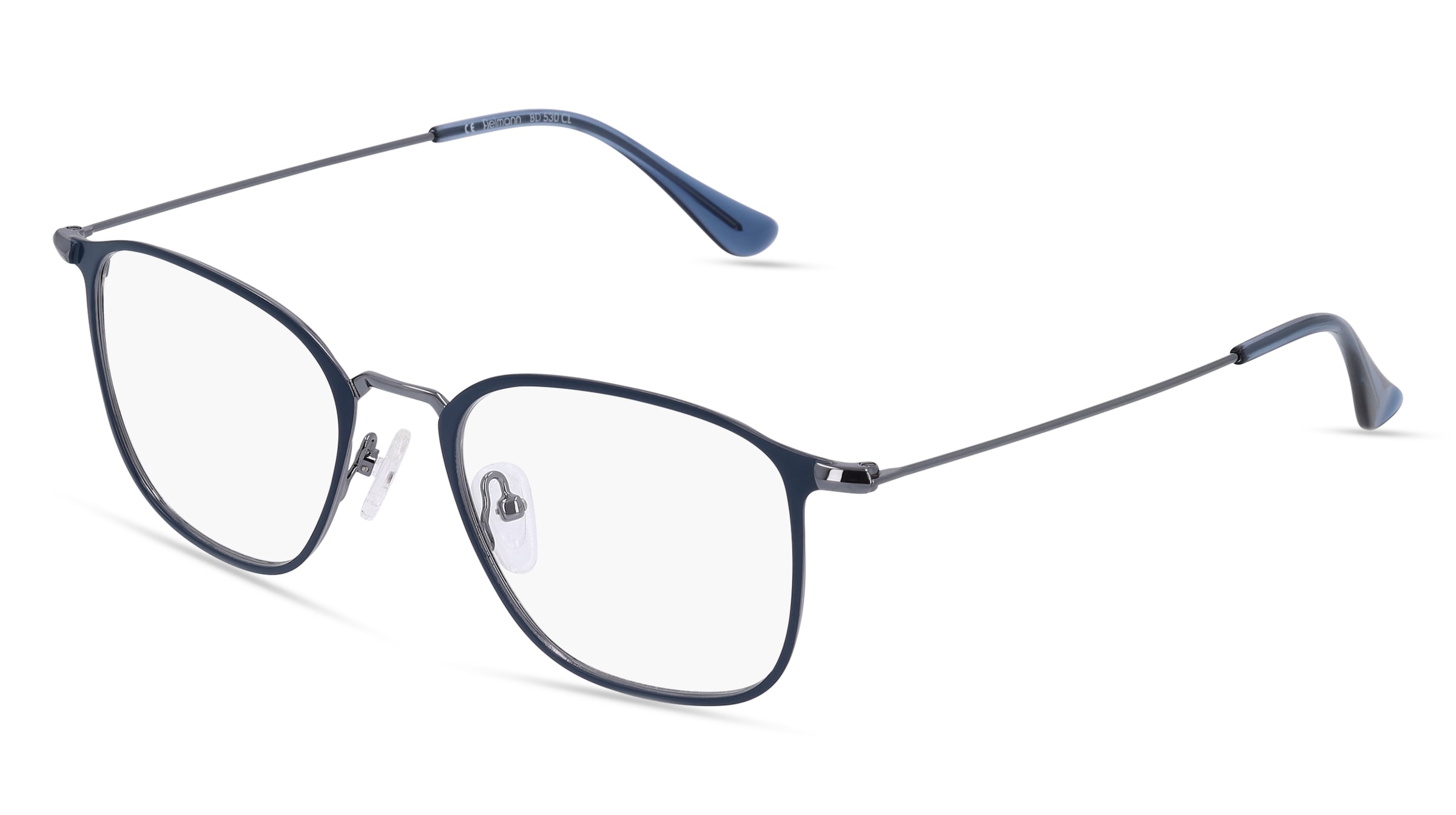 Fielmann BD 530 CL Unisex-Brille inkl. Gläser Vollrand Quadratisch Metall-Gestell 51/19/145, Blau