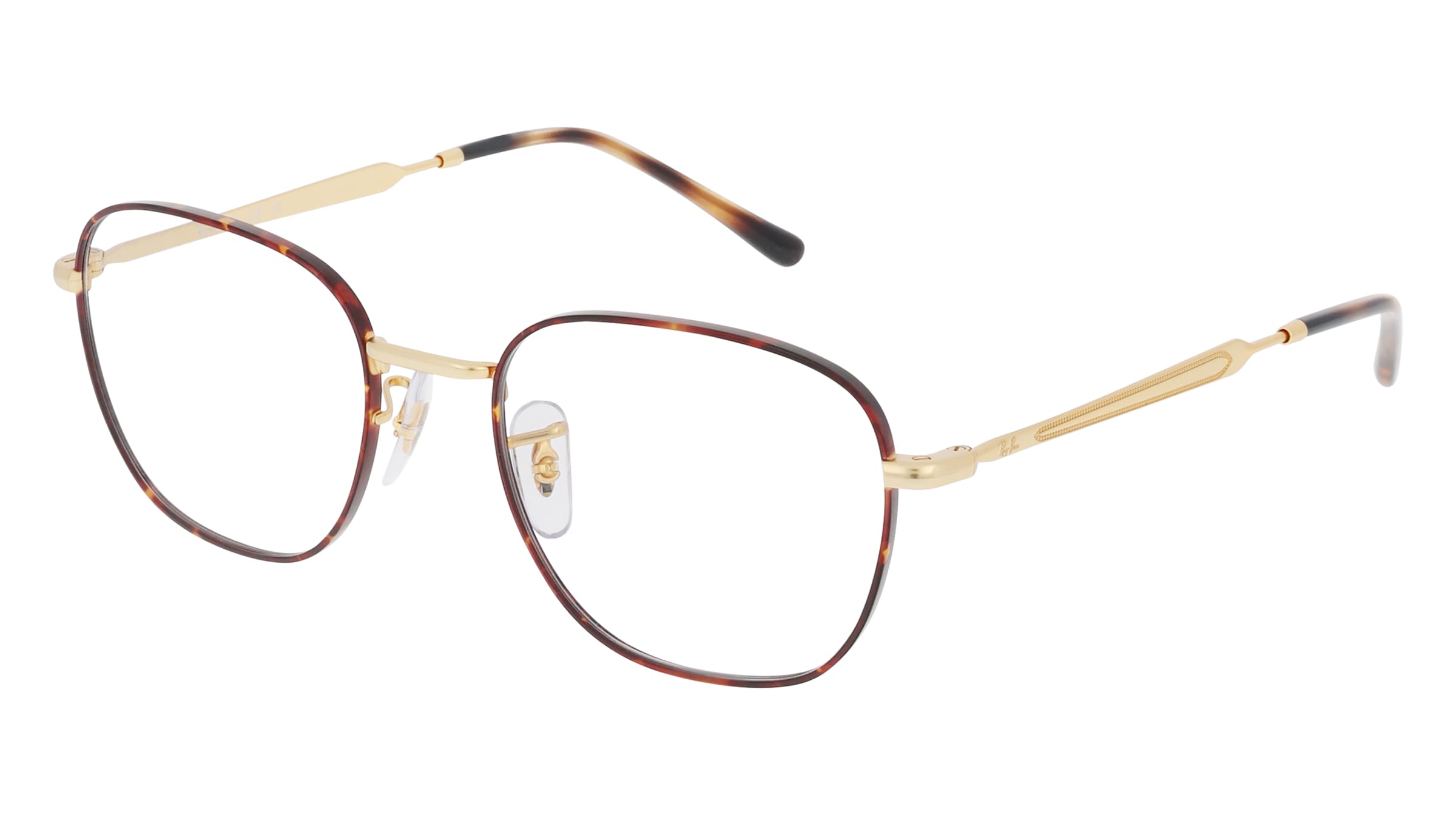 Ray-Ban RX6534 Unisex-Brille inkl. Gläser Vollrand Quadratisch Metall-Gestell 53/19/145, Havanna