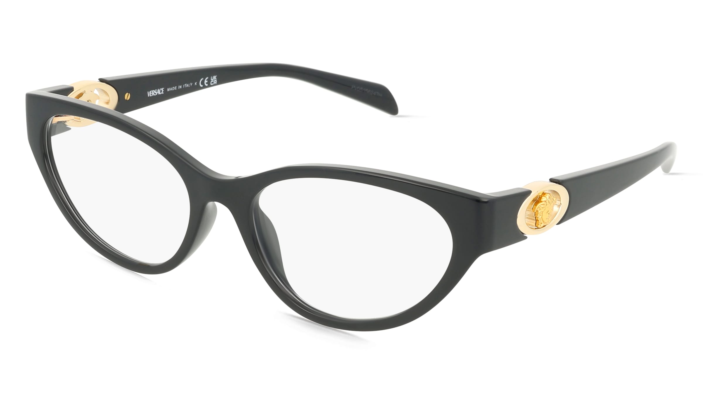 Versace VE3372U Damen-Brille inkl. Gläser Vollrand Cat Eye Kunststoff-Gestell 54/17/140, Schwarz