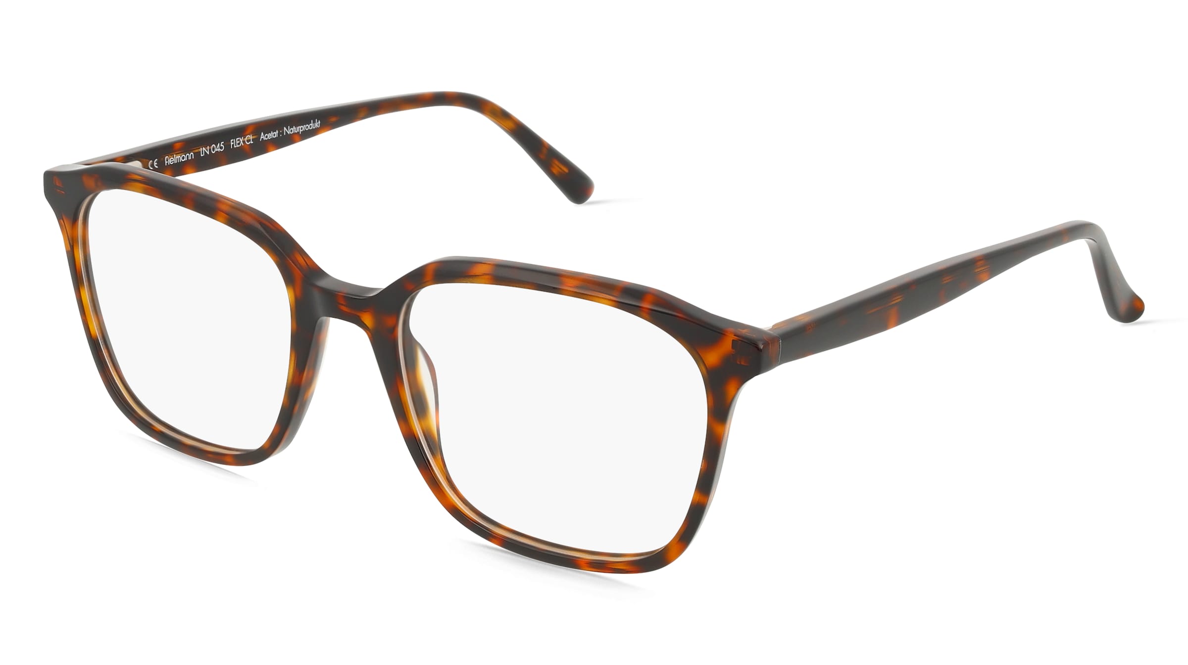 Fielmann LN 045 FLEX CL OSKAR Herren-Brille inkl. Gläser Vollrand Quadratisch Acetat-Gestell 52/19/145, Havanna