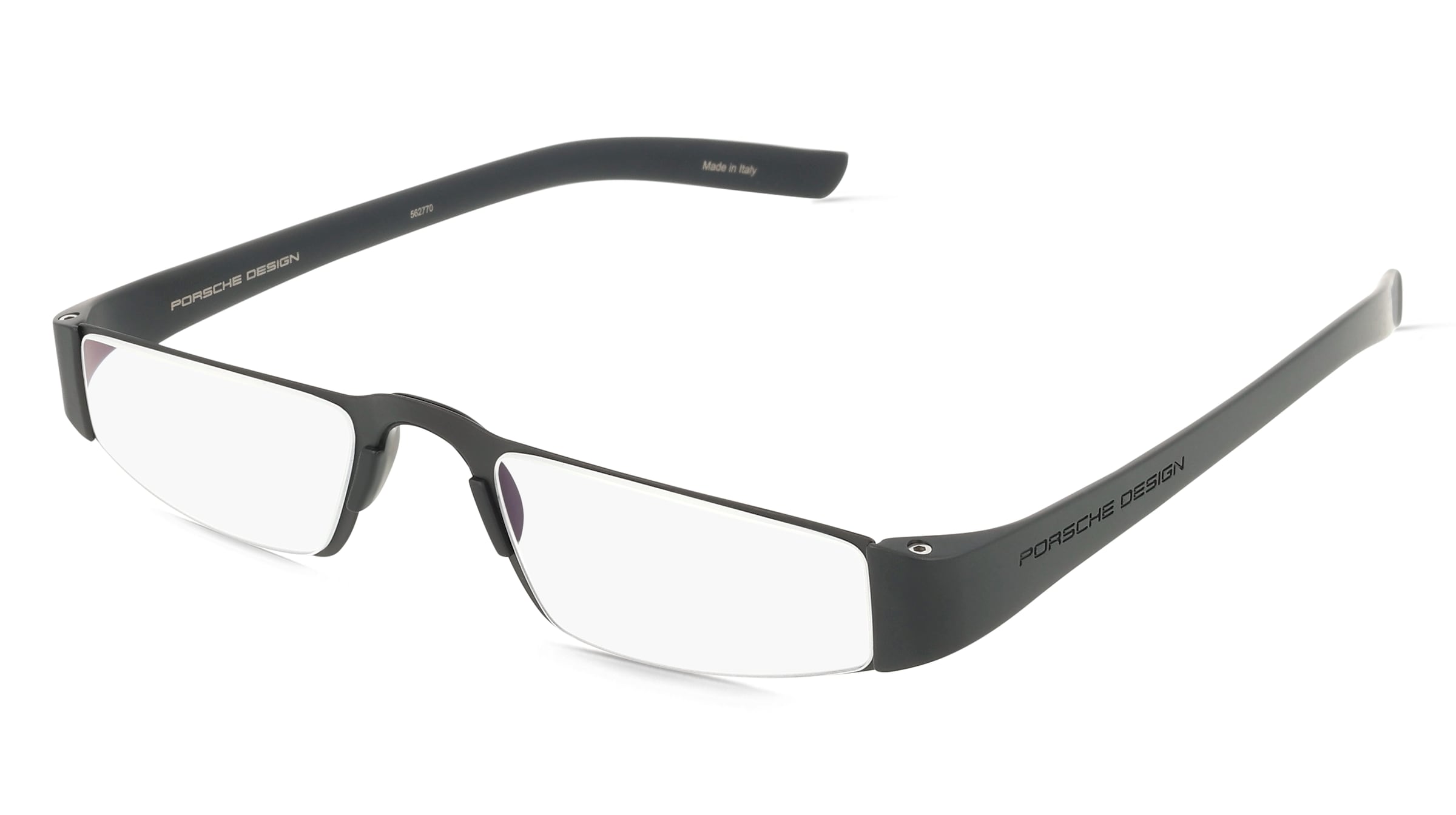 Porsche Design P8801 Unisex-Brille Vollrand Eckig Metall-Gestell, Schwarz