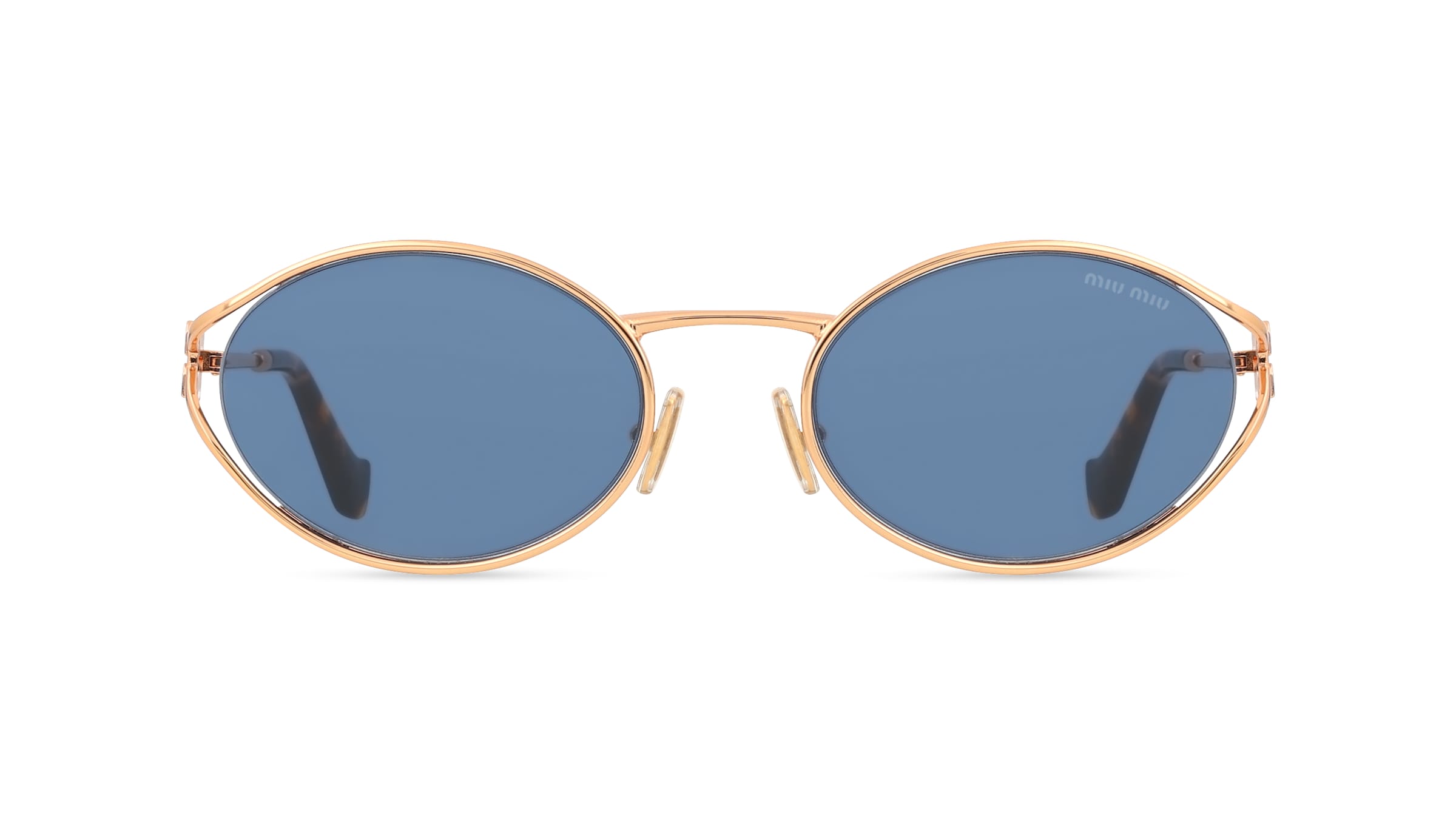 Miu Miu MU 52YS Damen-Sonnenbrille Vollrand Oval Metall-Gestell, gold