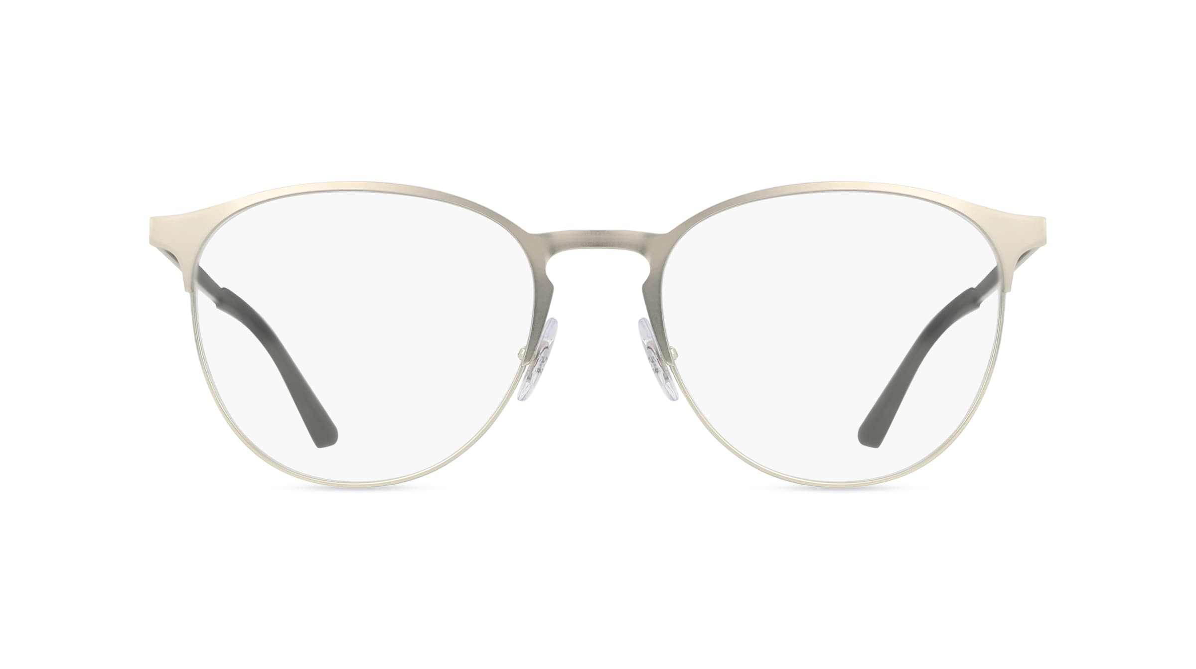 Ray-Ban RX6375 Unisex-Brille inkl. Gläser Vollrand Panto Metall-Gestell 51mm/18mm/145mm, silber